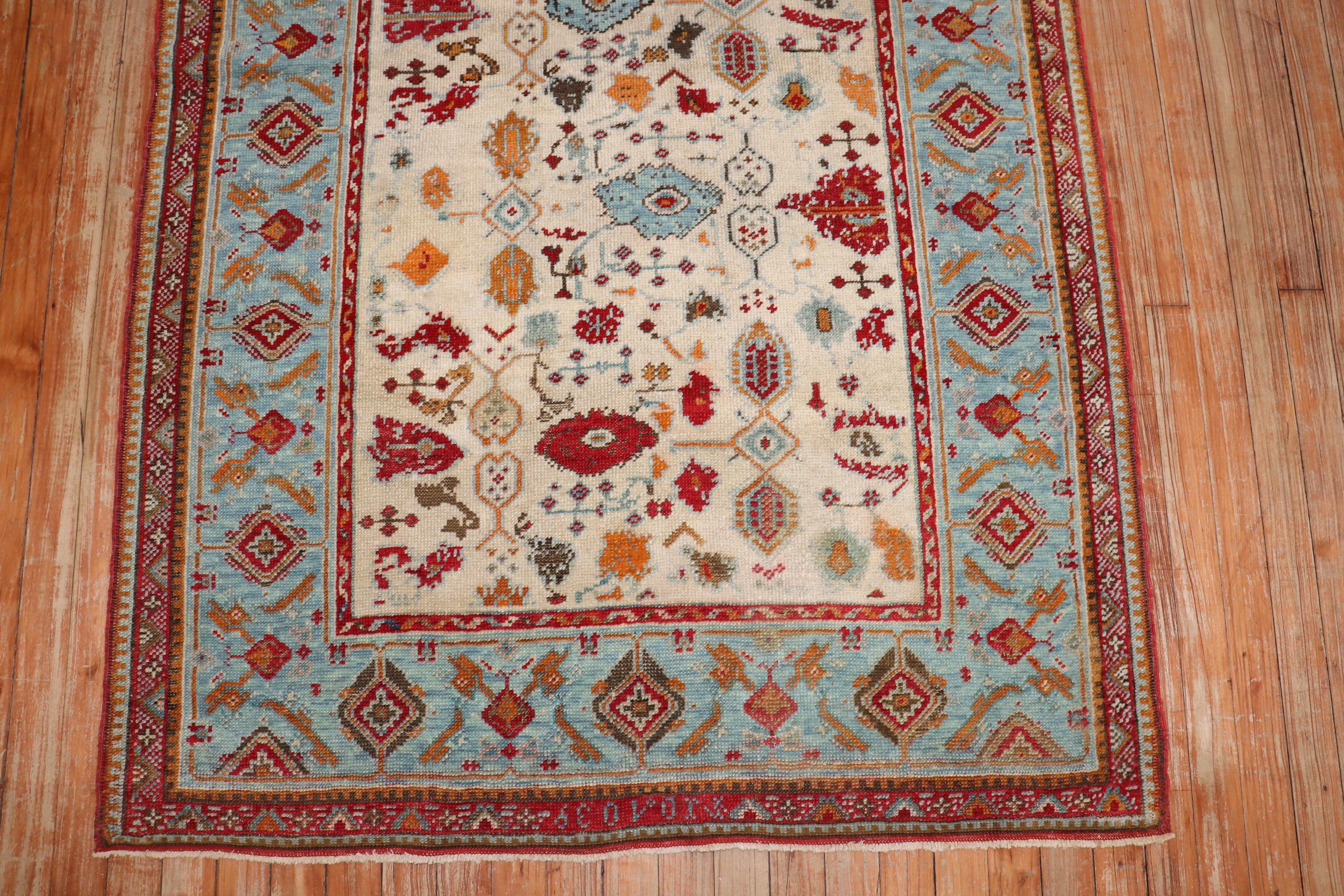 Wool Zabihi Collection Antique Turkish Ghiordes Rug For Sale