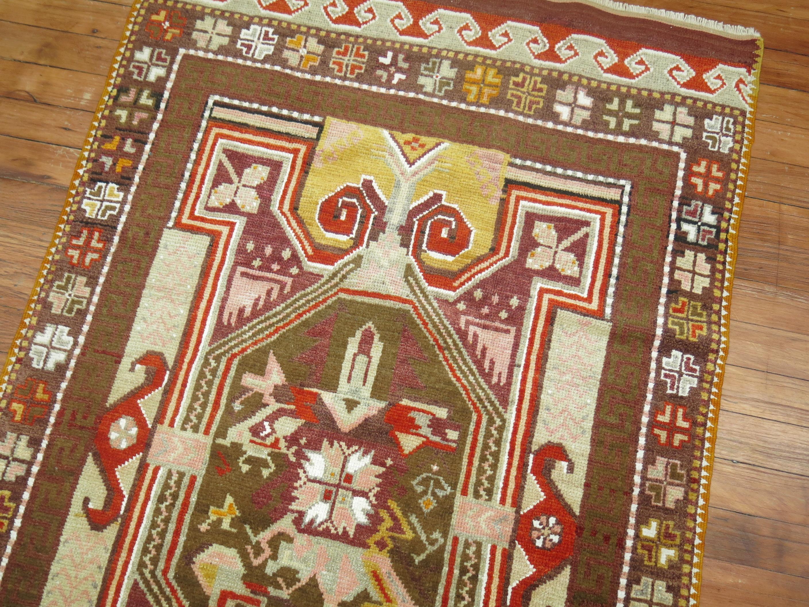 Tappeto a dispersione Zabihi Collection'S antico tappeto turco Ghiordes In condizioni buone in vendita a New York, NY