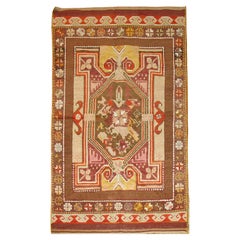 Zabihi Collection Antique Turkish Ghiordes Scatter Rug