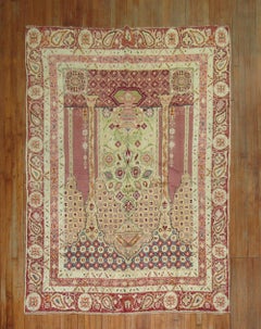Zabihi Collection Antique Turkish Ghiordes Scroll Rug
