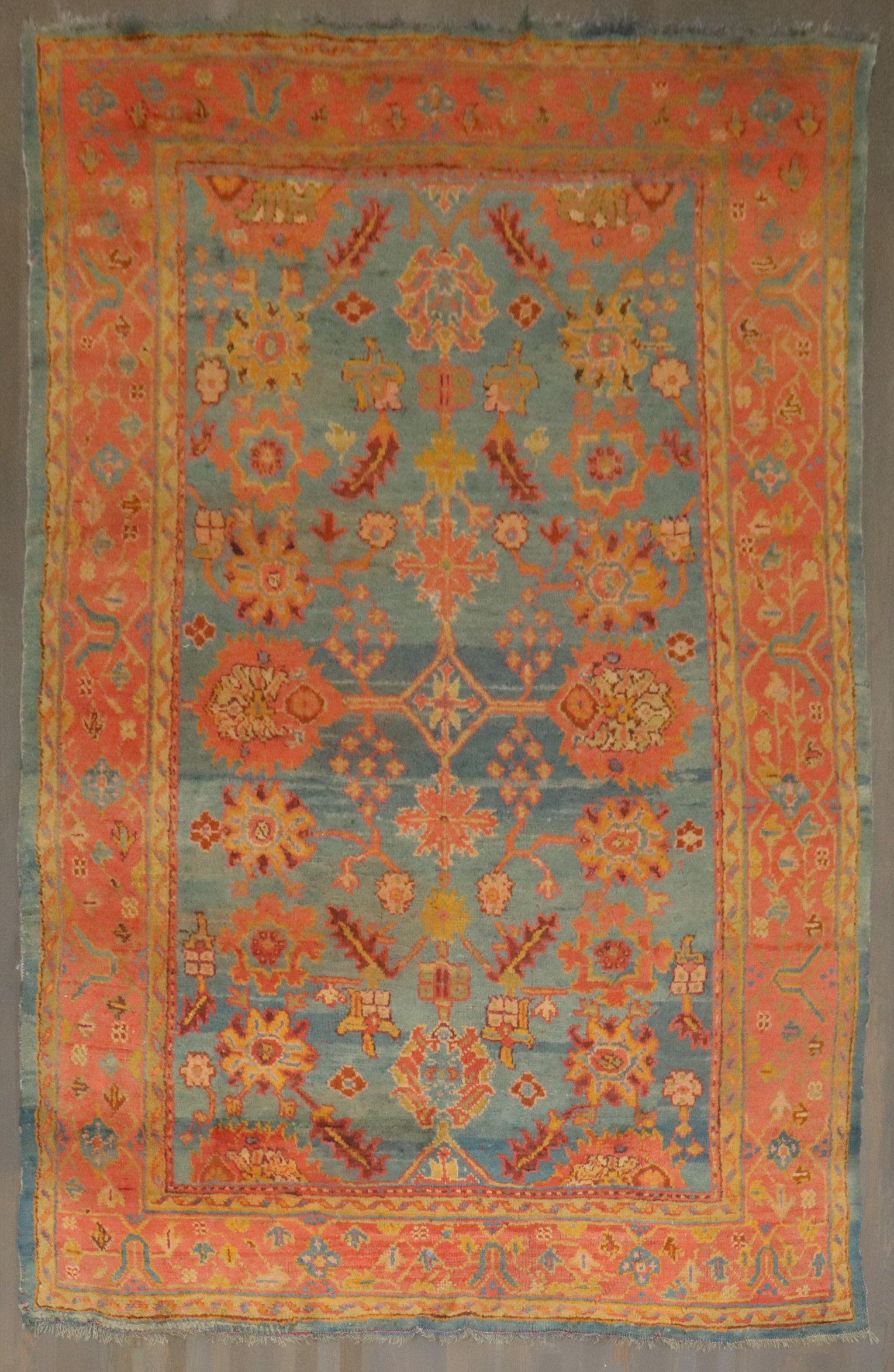 una Alfombra Turca Oushak Antigua de Colores de principios del siglo XX
Detalles
alfombra no.	j4040
talla	7'2