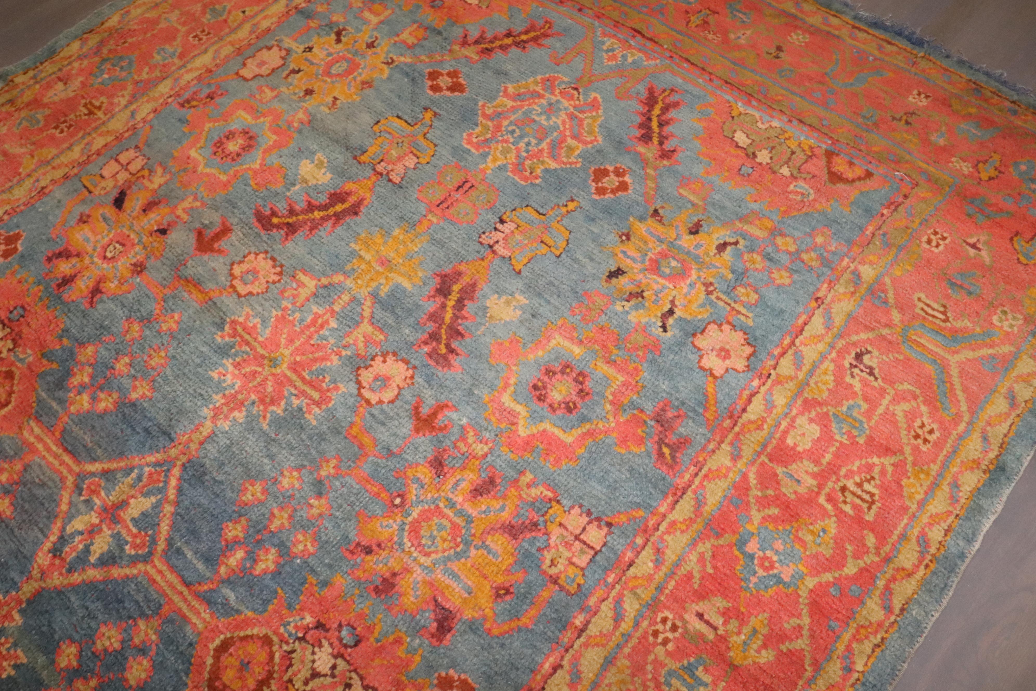 Colección Zabihi Alfombra Oushak Turca Antigua Lana