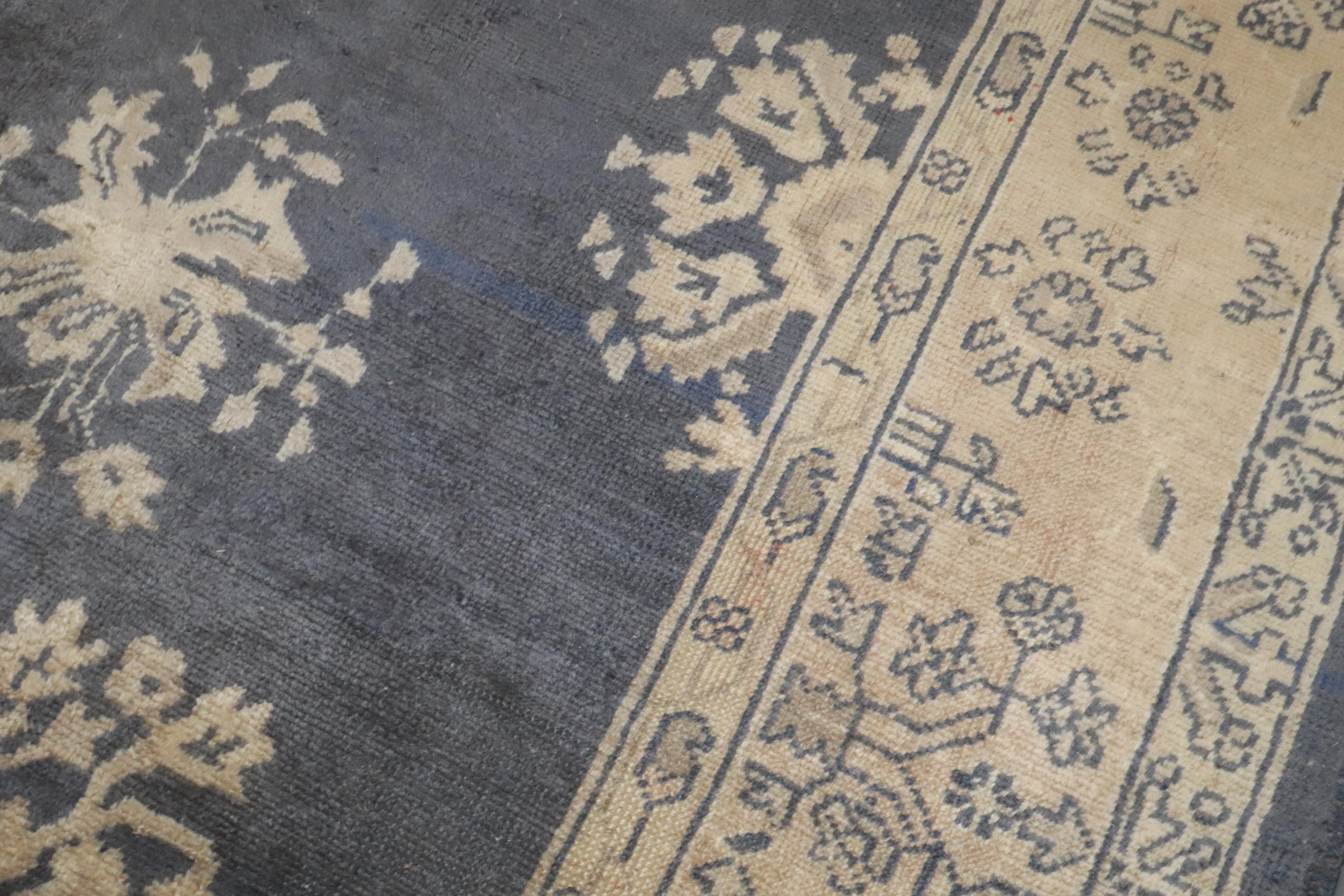 Wool Zabihi Collection Antique Turkish Oushak Rug For Sale