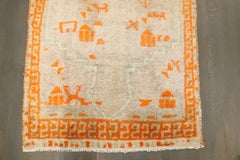 Zabihi Collection Antiker Türkischer Oushak Kleiner Teppich