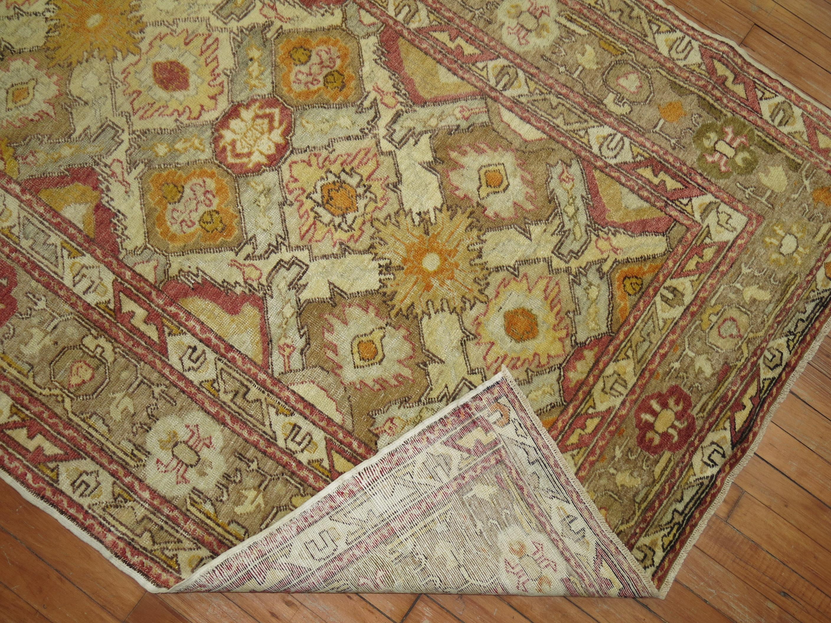 Industrial Zabihi Collection Antique Turkish Sivas Accent Size Rug For Sale