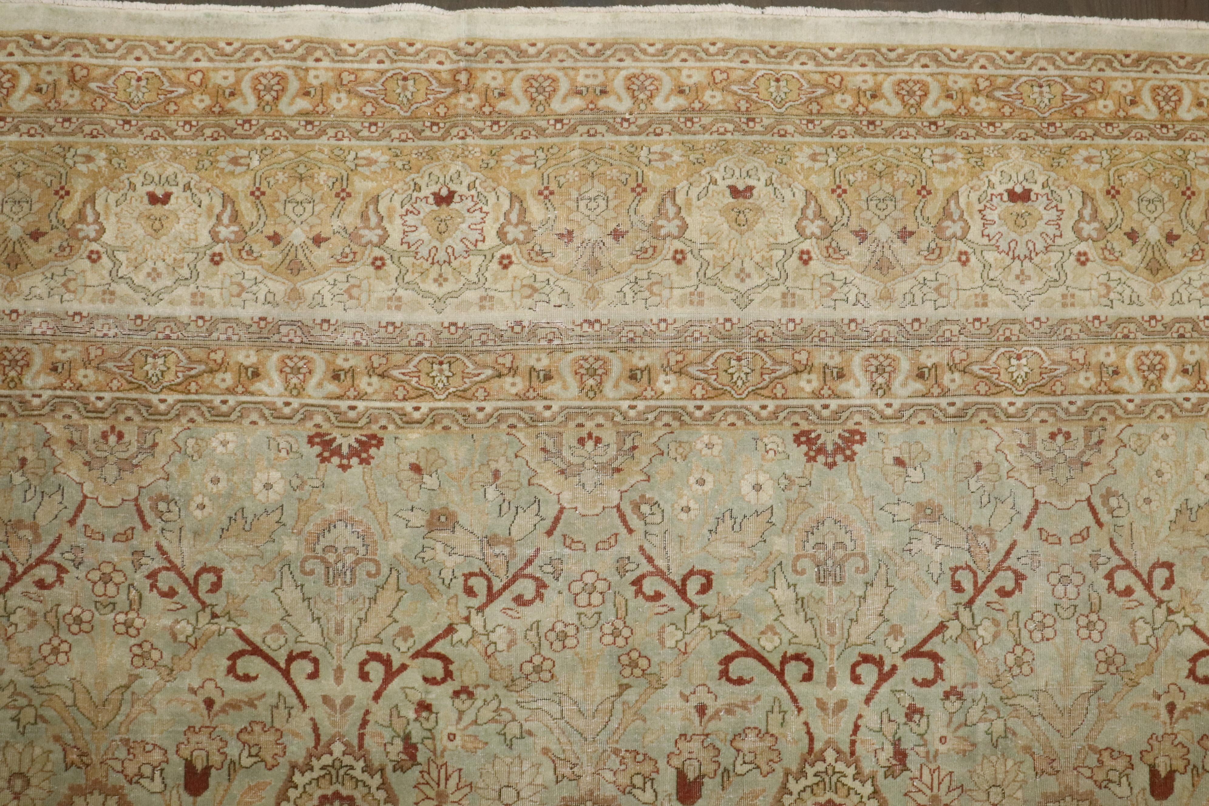 Hand-Woven Zabihi Collection Antique Turkish Sivas Elegant Room Size Rug For Sale