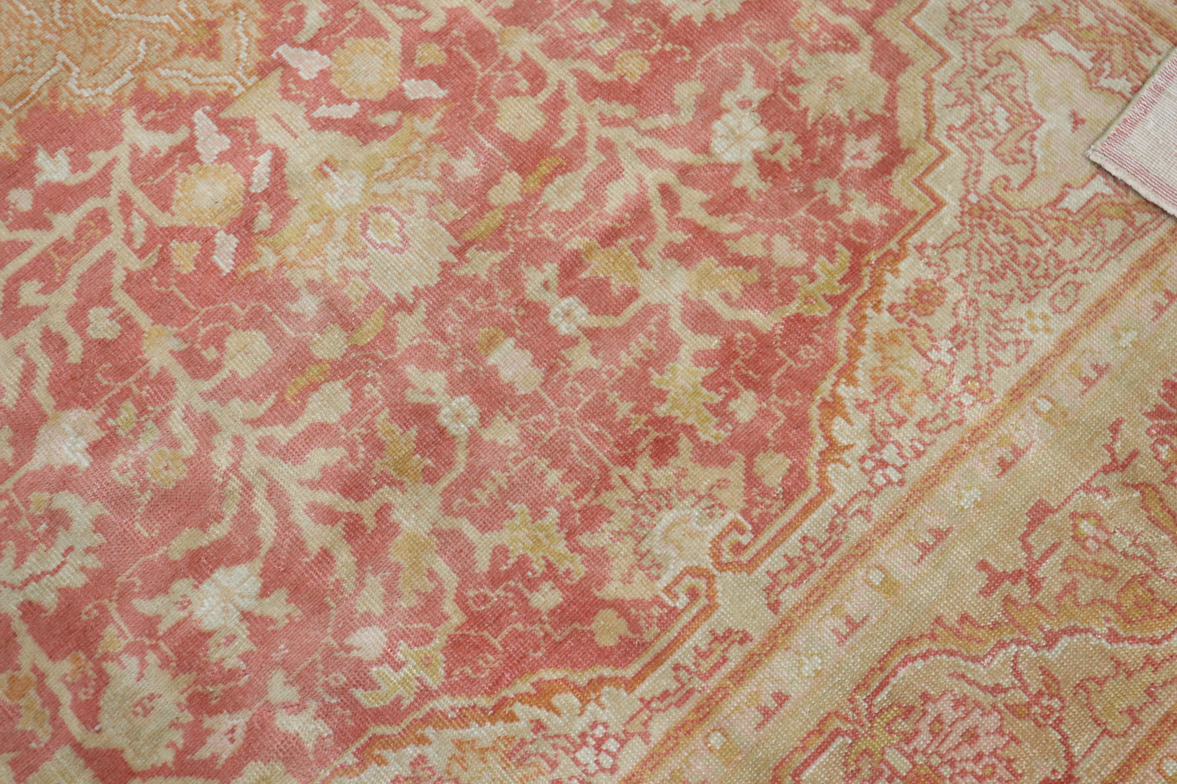 Zabihi Collection Antik Türkisch Sivas weich Rot Gold Teppich im Angebot 3