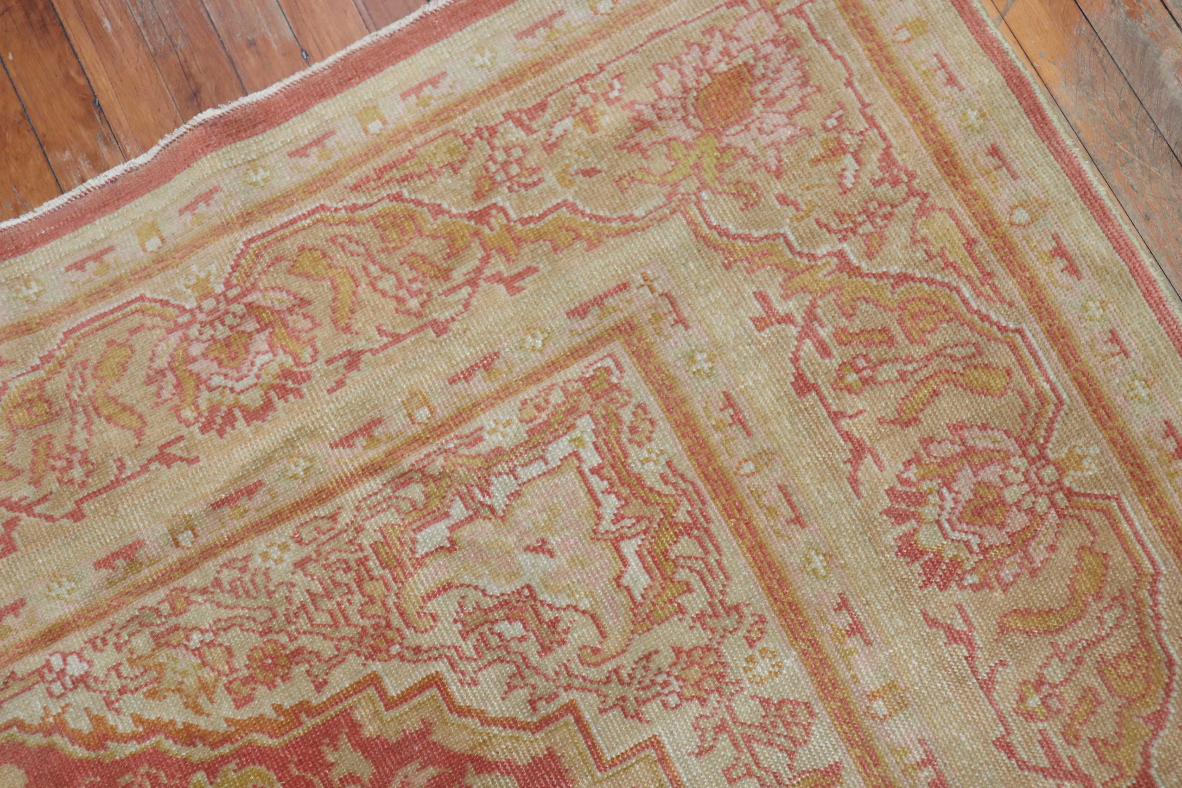 Zabihi Collection Antik Türkisch Sivas weich Rot Gold Teppich im Angebot 4