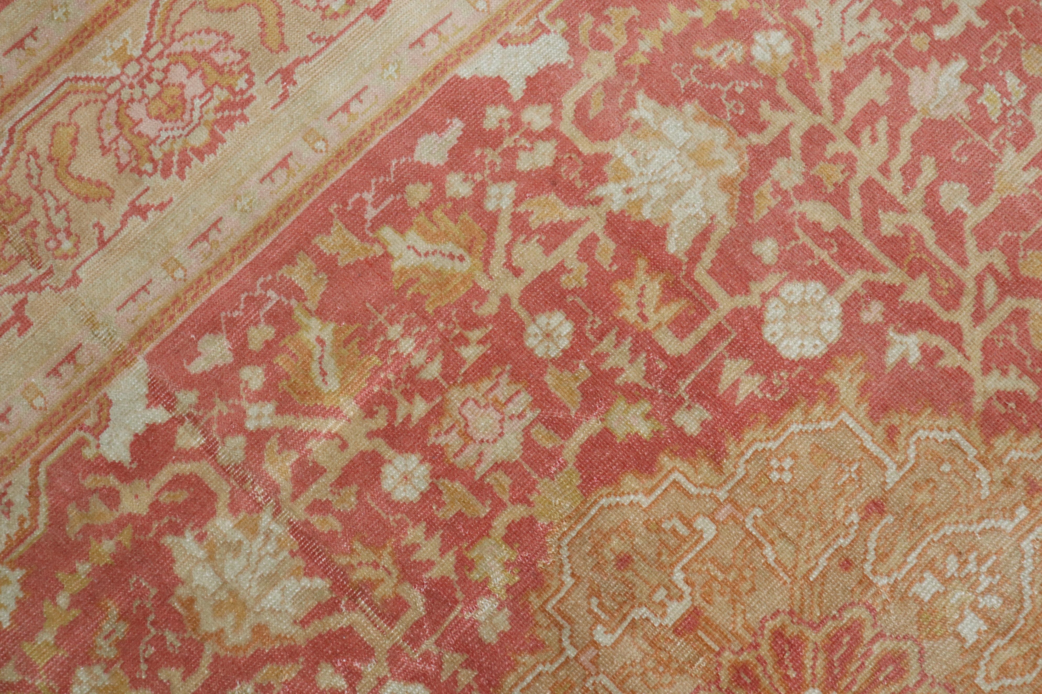 Zabihi Collection Antik Türkisch Sivas weich Rot Gold Teppich (Agra) im Angebot