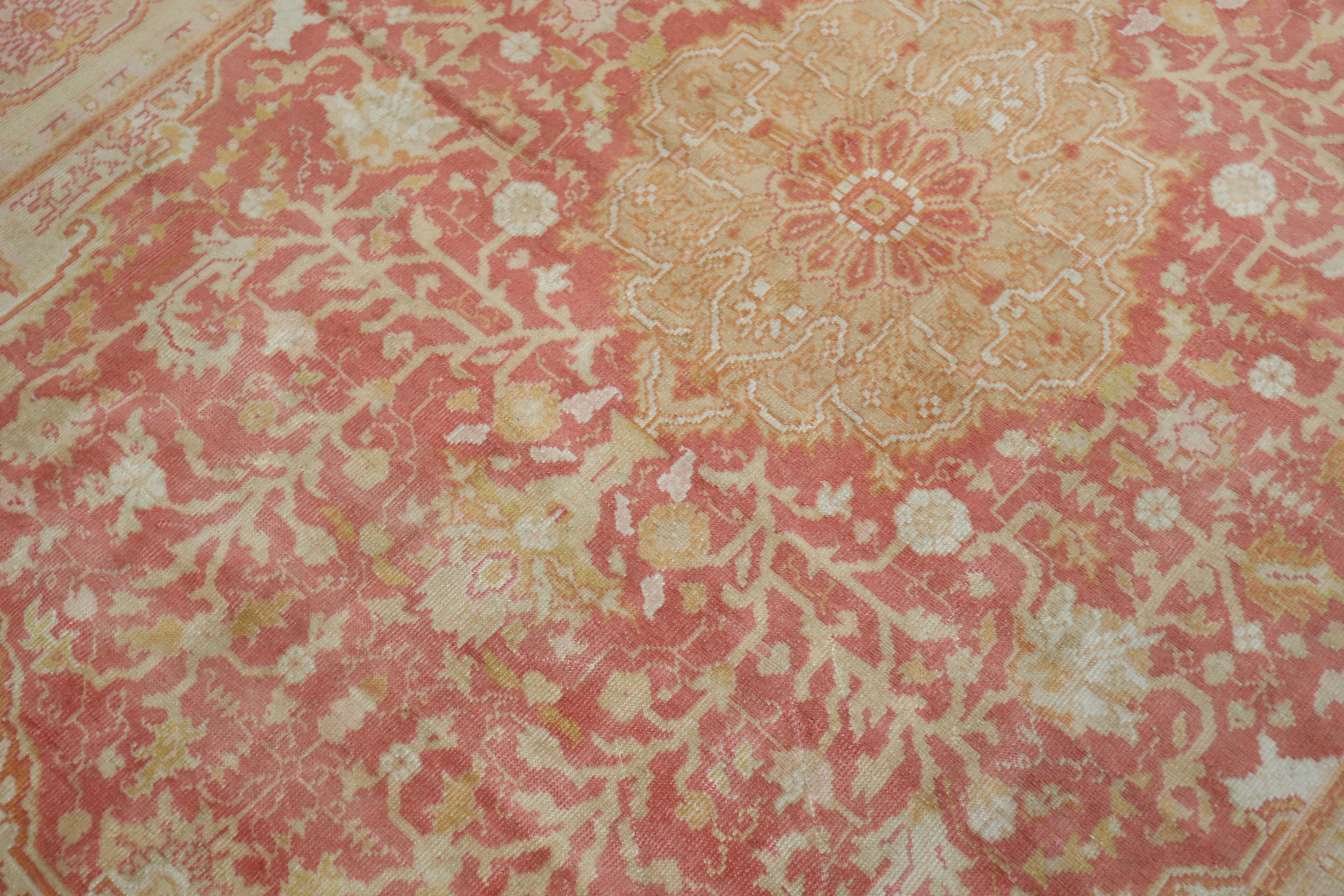 Zabihi Collection Antik Türkisch Sivas weich Rot Gold Teppich im Angebot 2