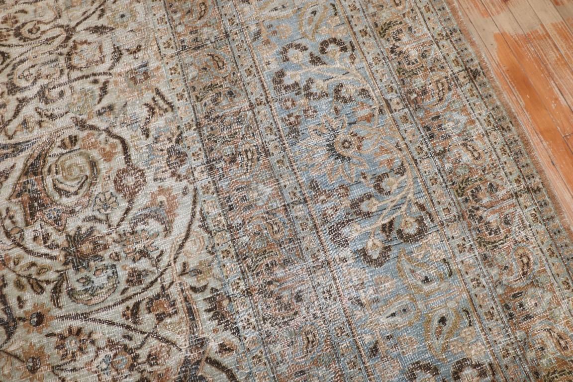 Zabihi Collection Antique Worn Persian Oversize Carpet For Sale 9