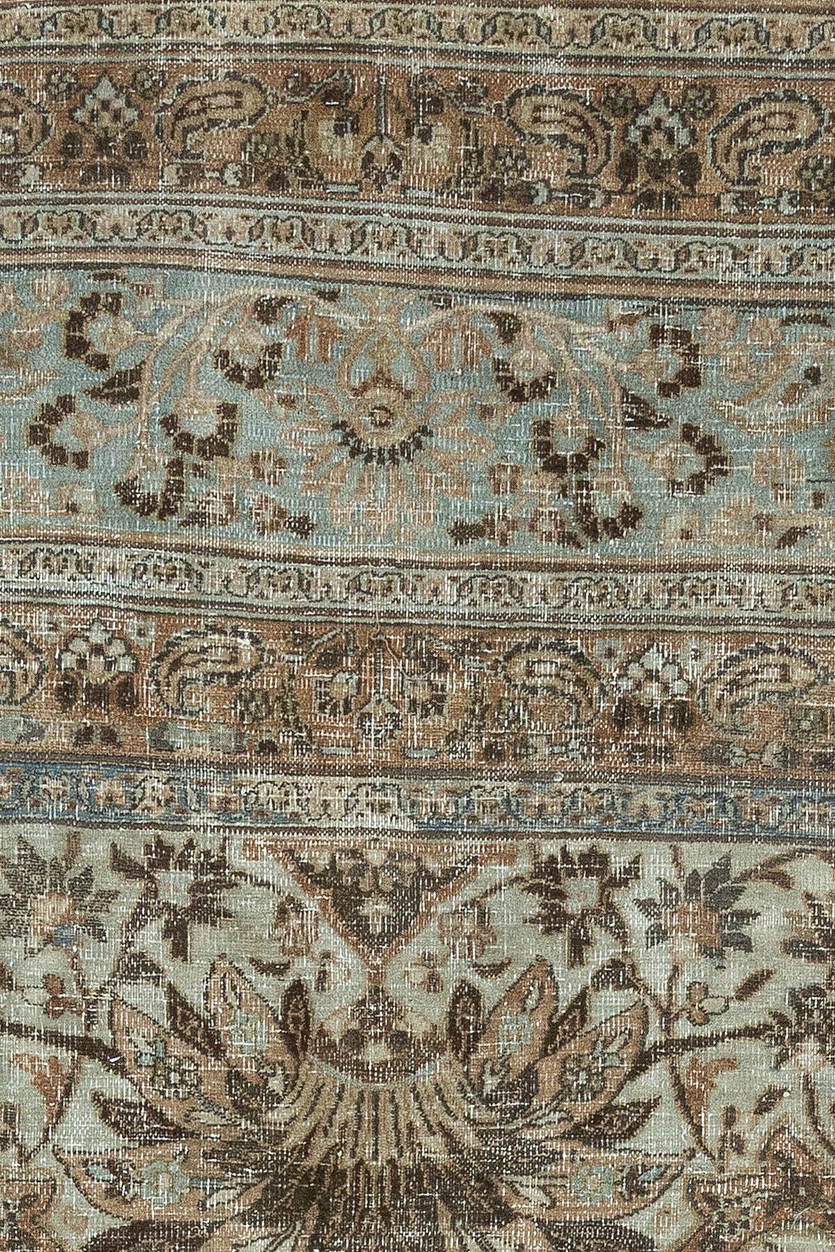 Hand-Woven Zabihi Collection Antique Worn Persian Oversize Carpet For Sale