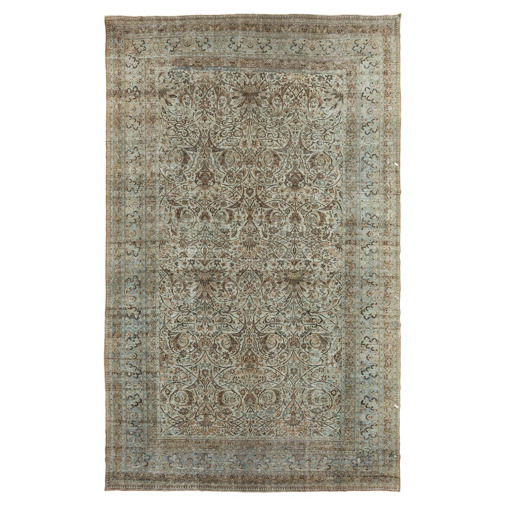 Zabihi Collection Antique Worn Persian Oversize Carpet
