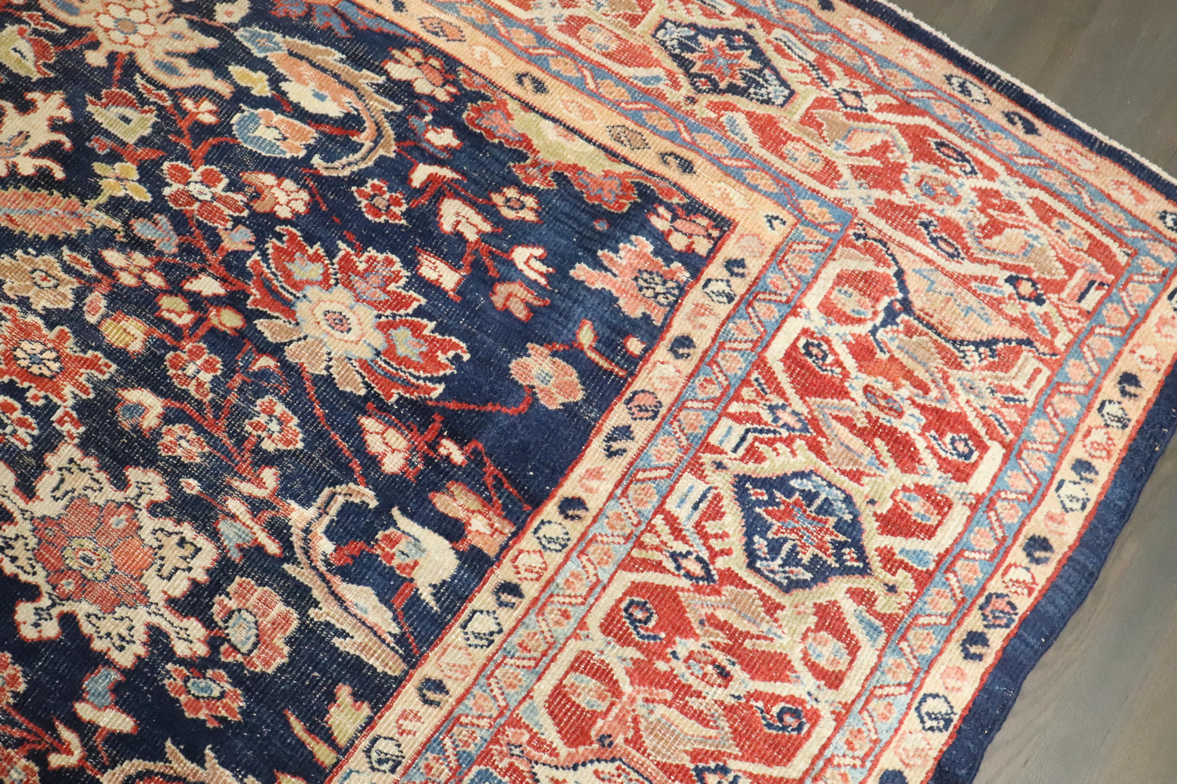 Tissé à la main Zabihi Collection Antique Ziegler Sultanabad Mahal Tapis du 19ème siècle en vente