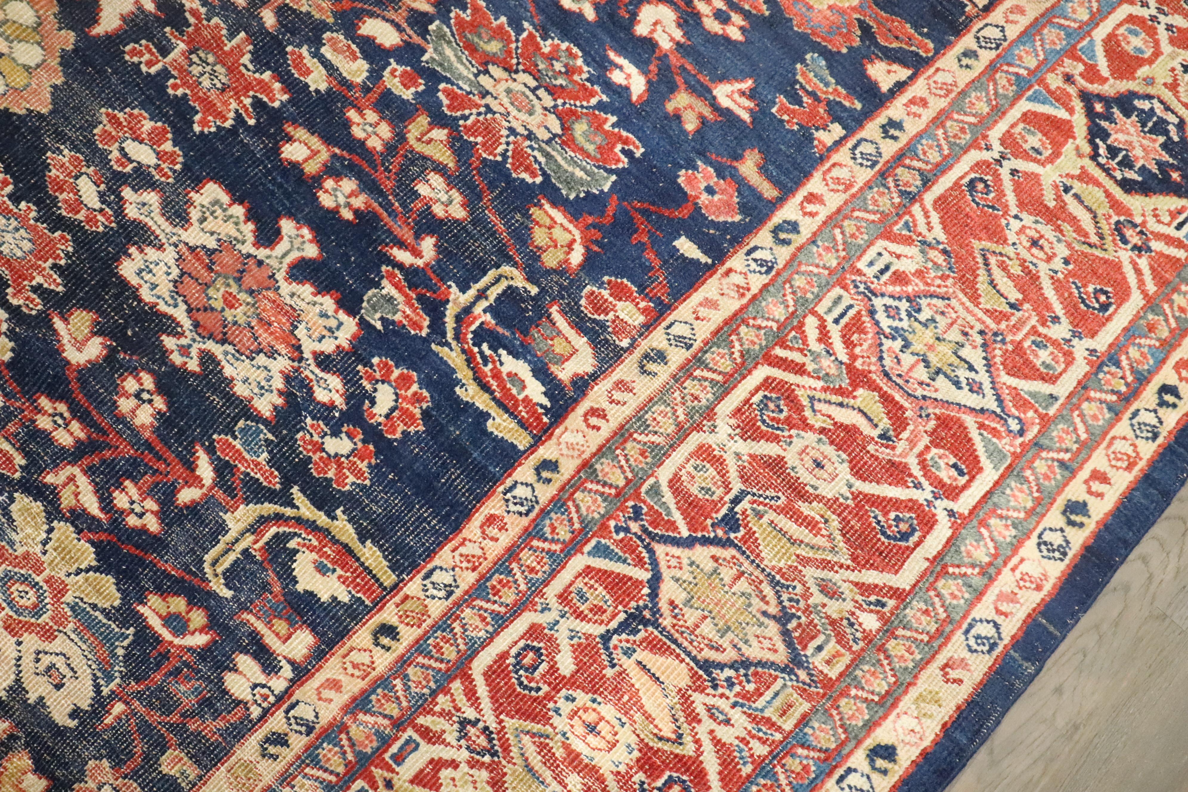 Zabihi Collection Antique Ziegler Sultanabad Mahal Tapis du 19ème siècle Bon état - En vente à New York, NY