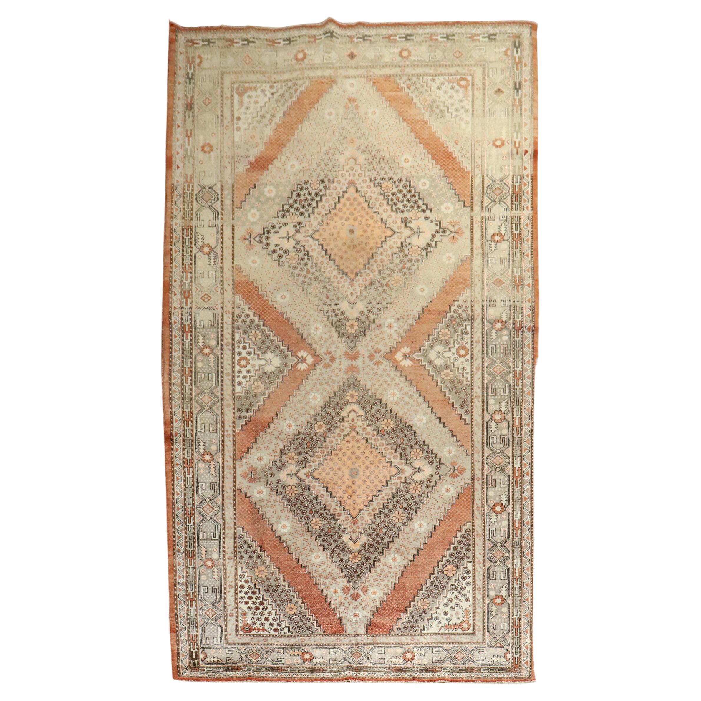 Zabihi Collection Apricot Color  Khotan Gallery Rug