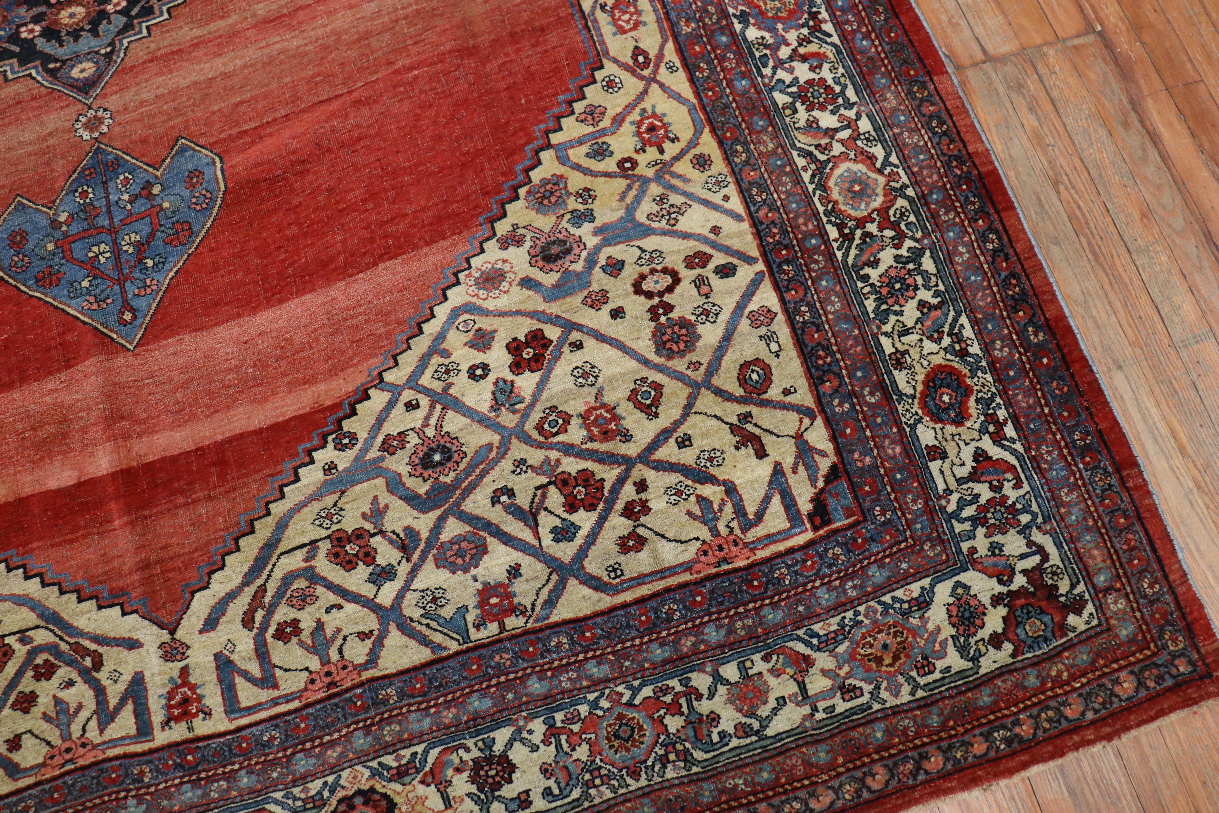 Zabihi Collection  Authentic Antique Persian Bidjar Rug For Sale 3