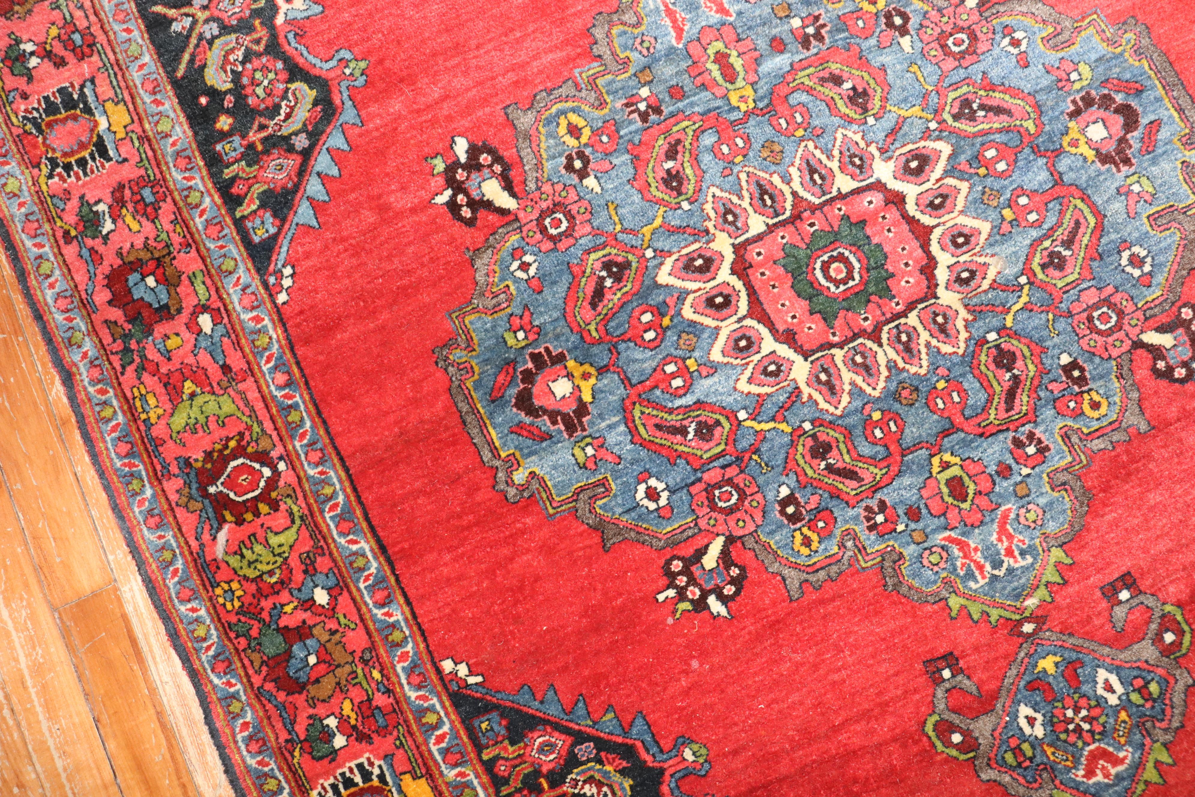 Zabihi Collection Authentic Antique Persian Bidjar Rug For Sale 3