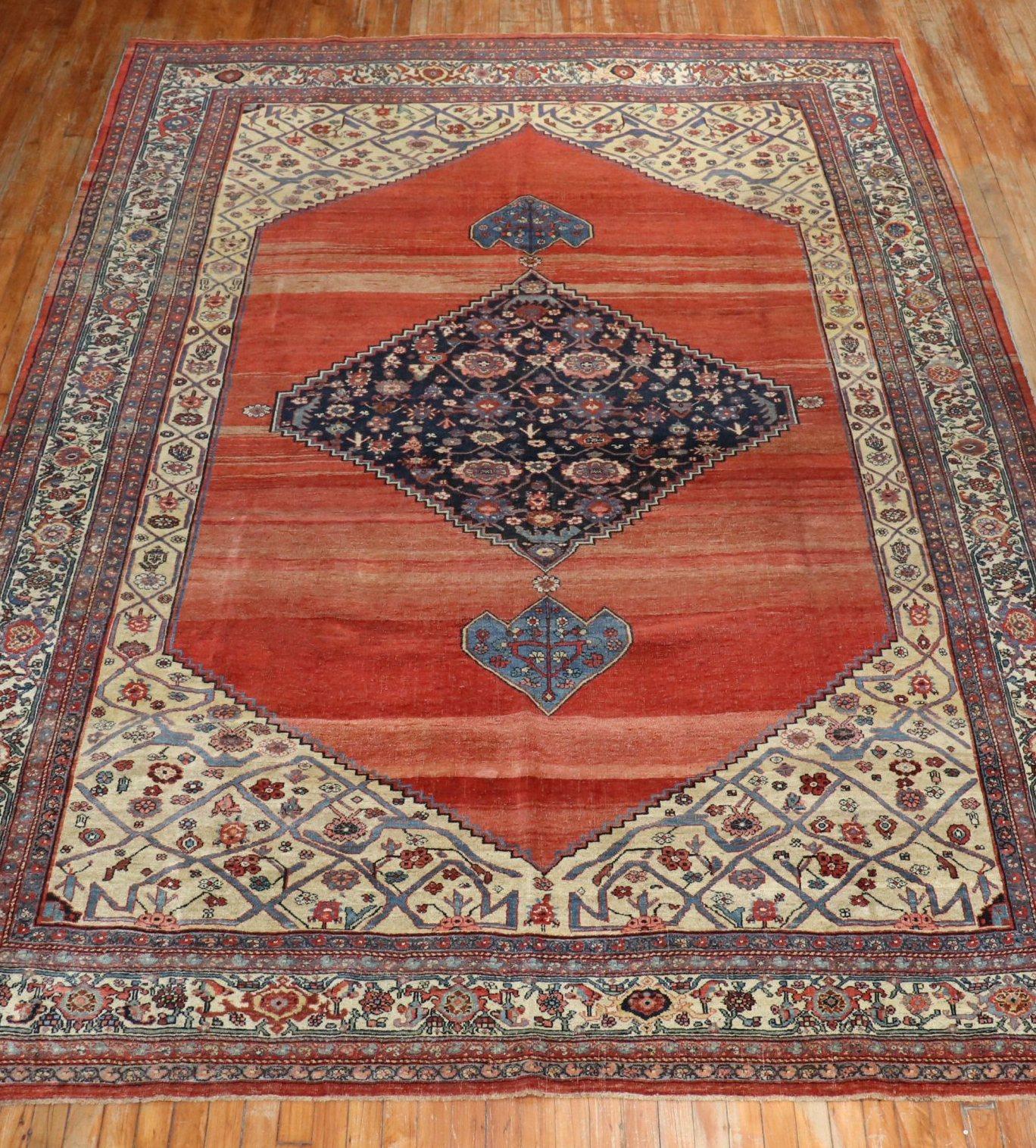 Zabihi Collection  Authentic Antique Persian Bidjar Rug For Sale 5