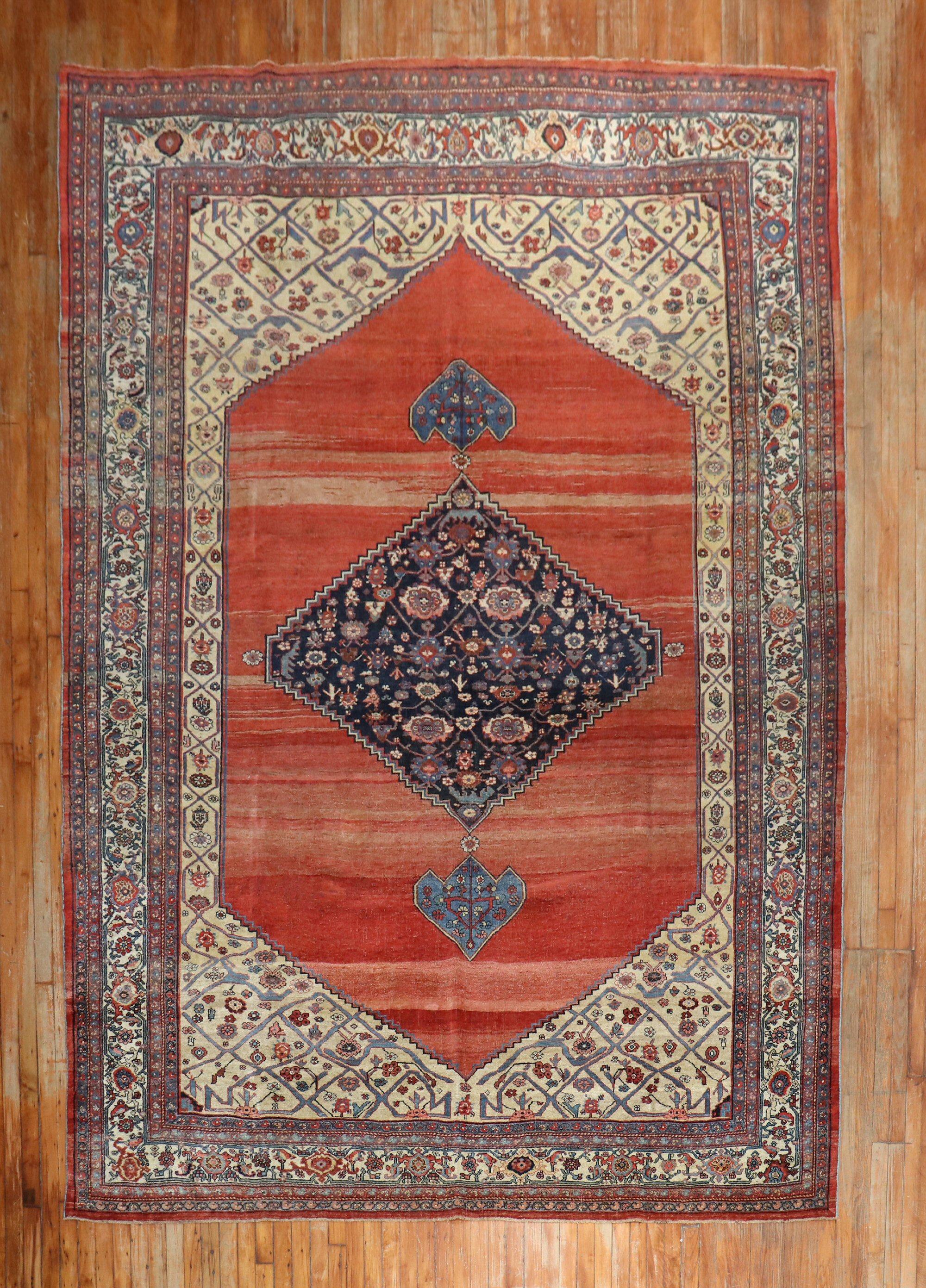 Zabihi Collection  Authentic Antique Persian Bidjar Rug For Sale 6