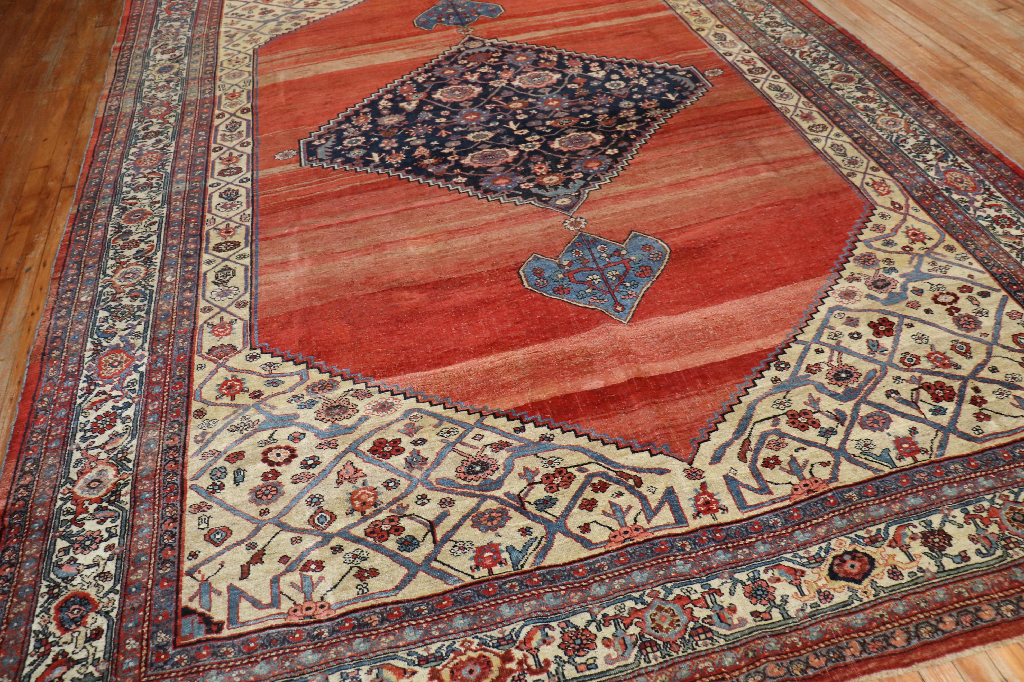 Zabihi Collection  Authentic Antique Persian Bidjar Rug For Sale 7