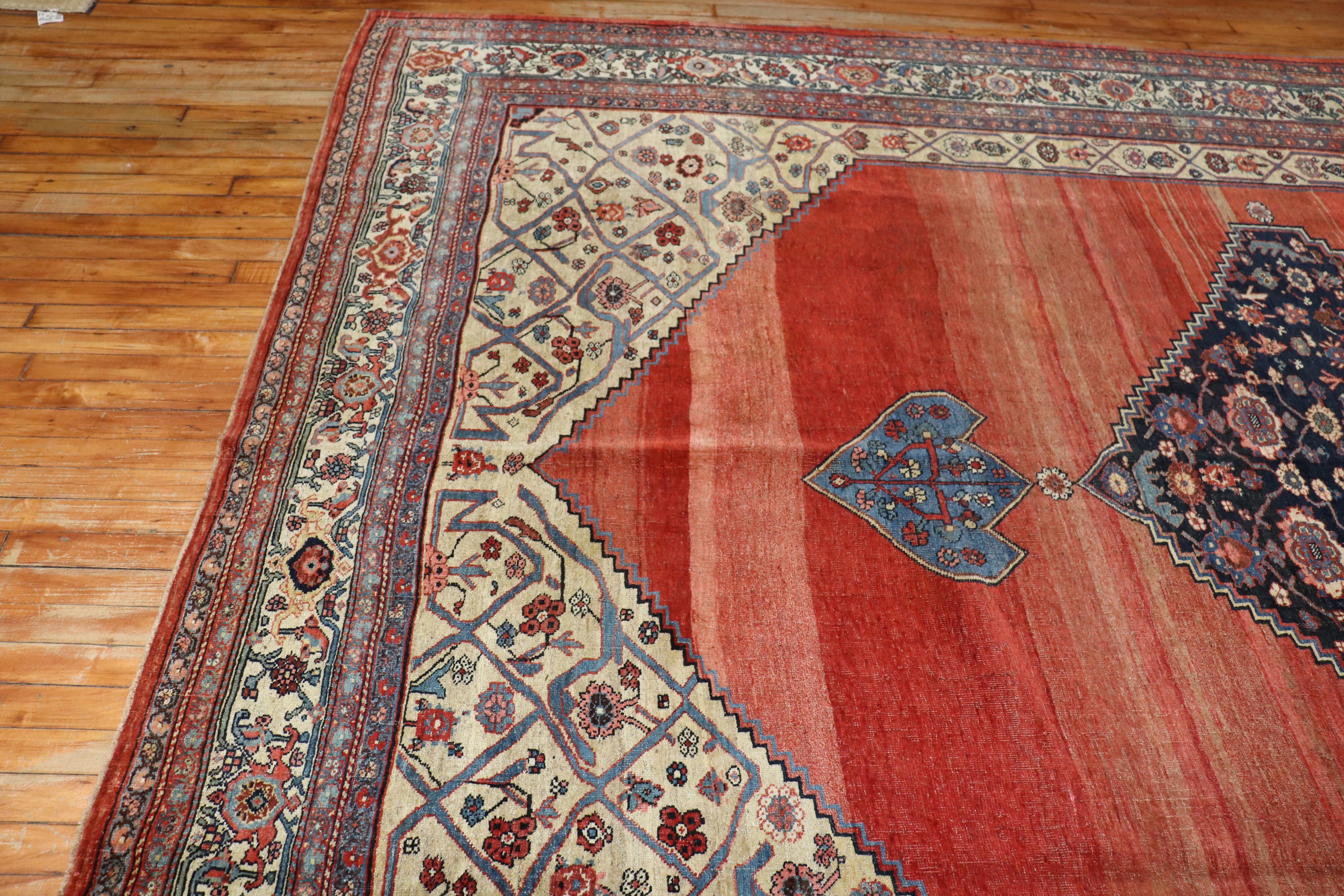 Zabihi Collection  Authentic Antique Persian Bidjar Rug For Sale 8