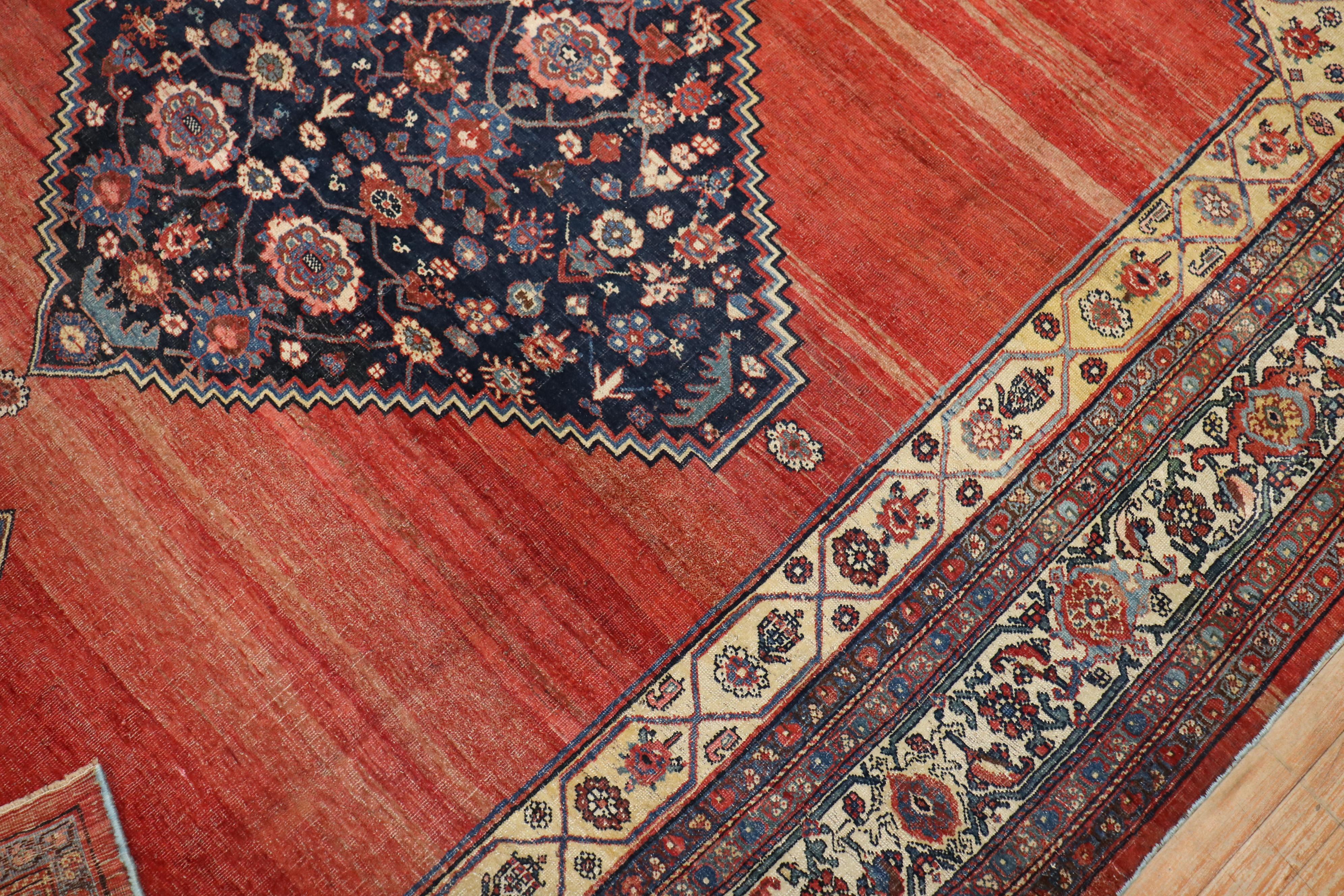 Zabihi Collection  Authentic Antique Persian Bidjar Rug For Sale 1