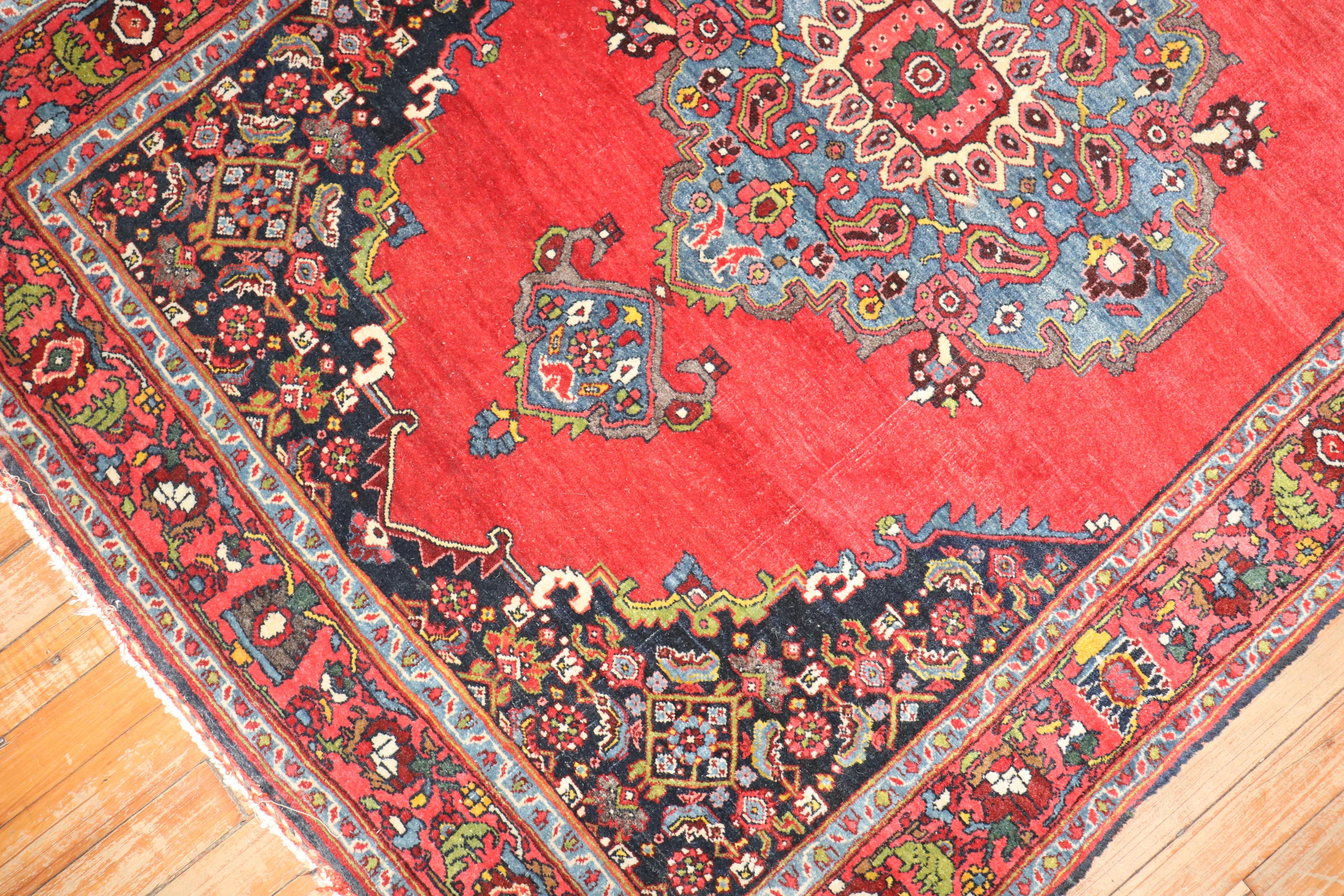 Zabihi Collection Authentic Antique Persian Bidjar Rug For Sale 1