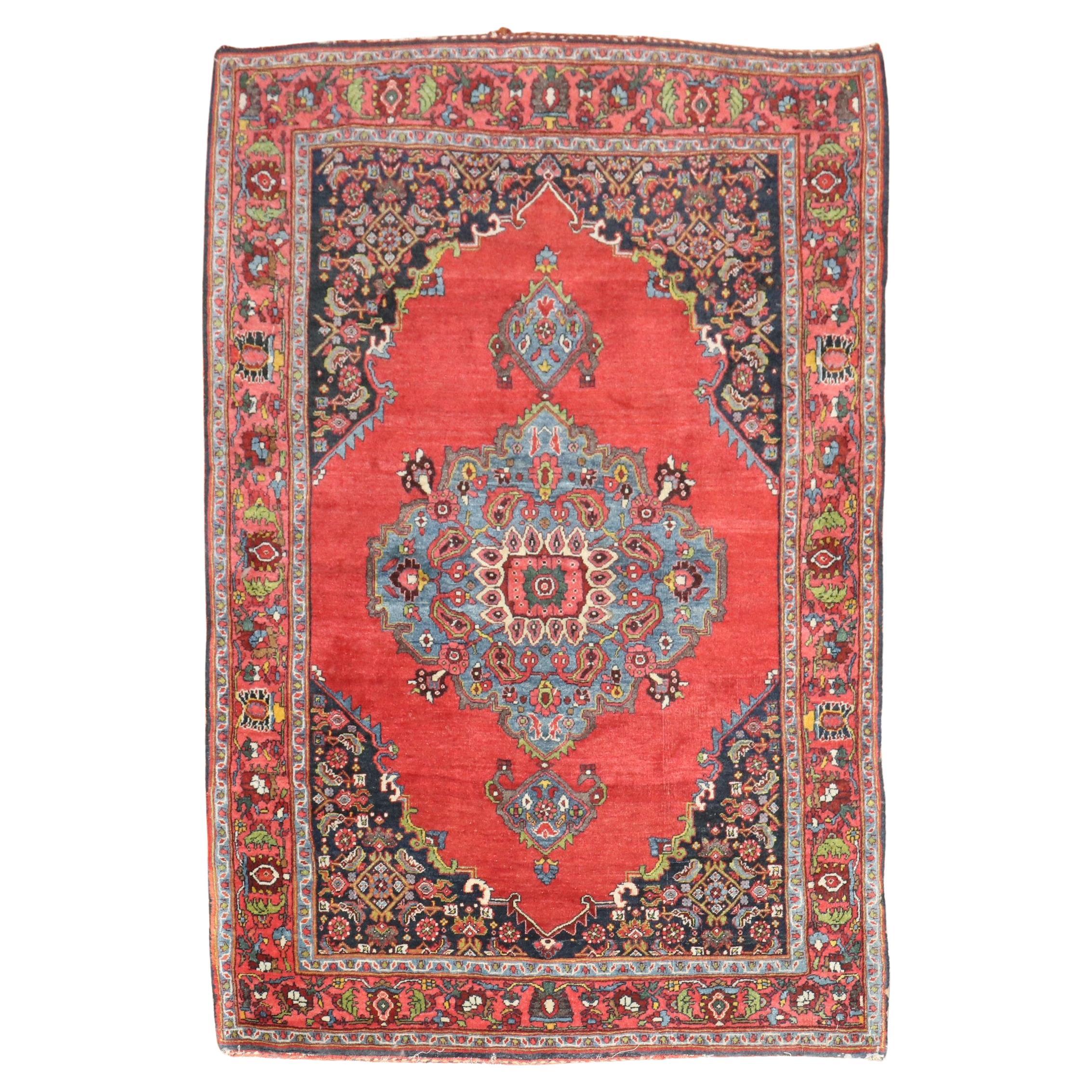 Zabihi Collection Authentic Antique Persian Bidjar Rug For Sale