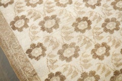 Zabihi Collection Beautiful Floral Turkish Kars Small White Brown Rug
