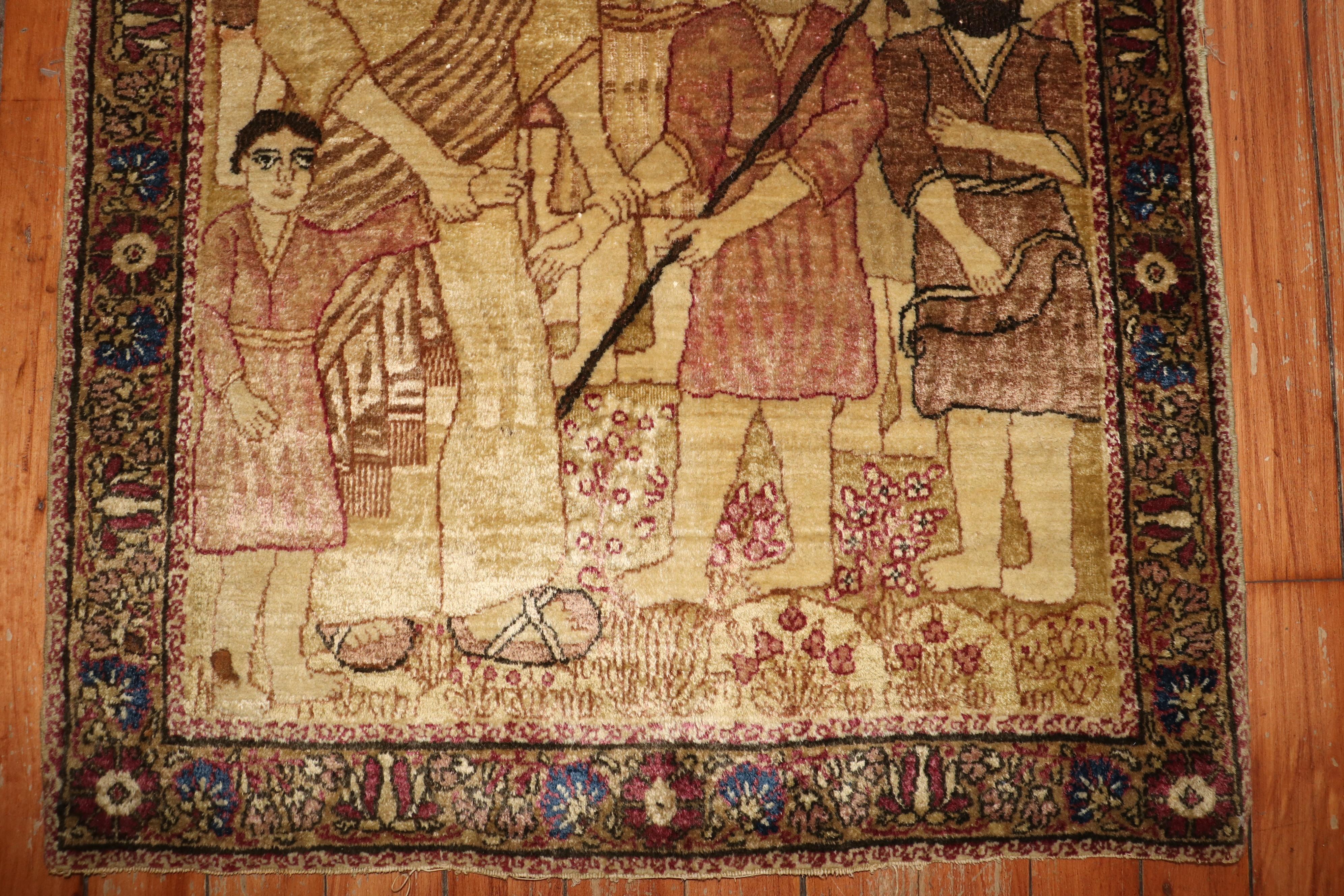 Collection Zabihi Tapis Biblique Antique Lavar Kerman Fin du 19ème siècle en vente 2
