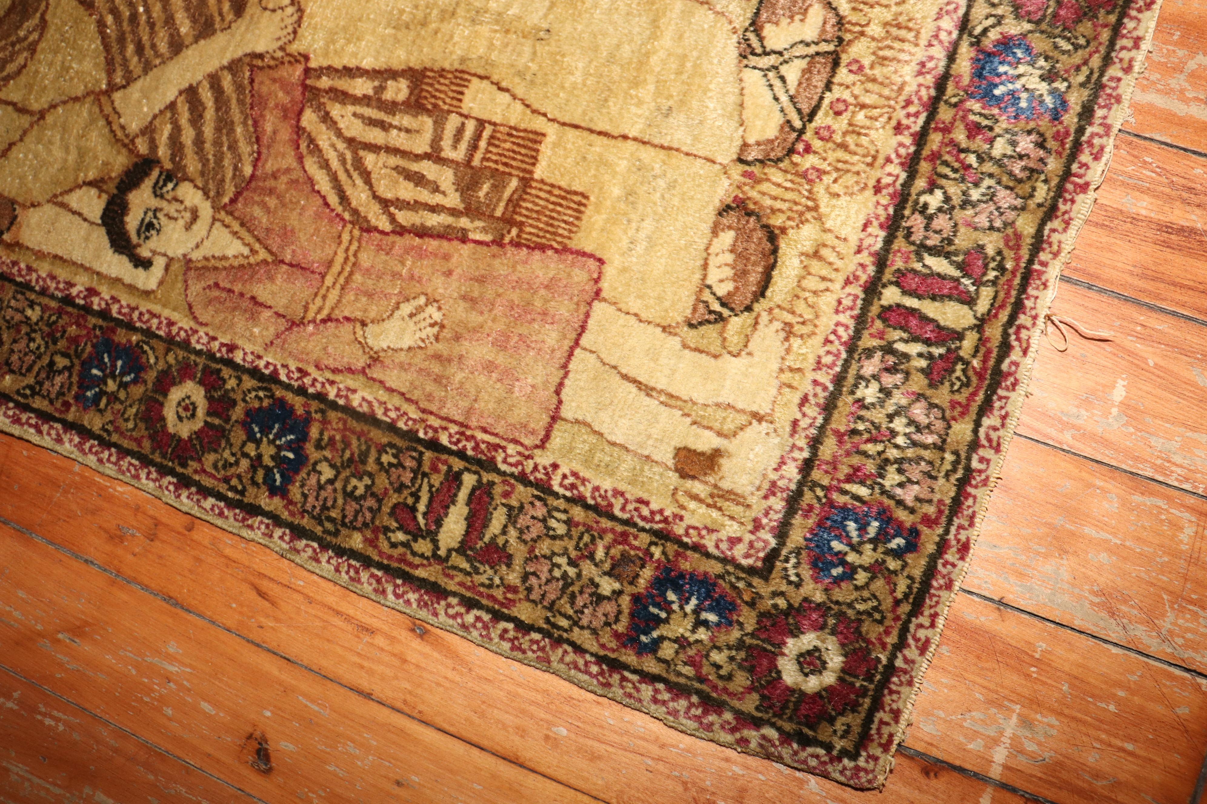 Collection Zabihi Tapis Biblique Antique Lavar Kerman Fin du 19ème siècle en vente 3