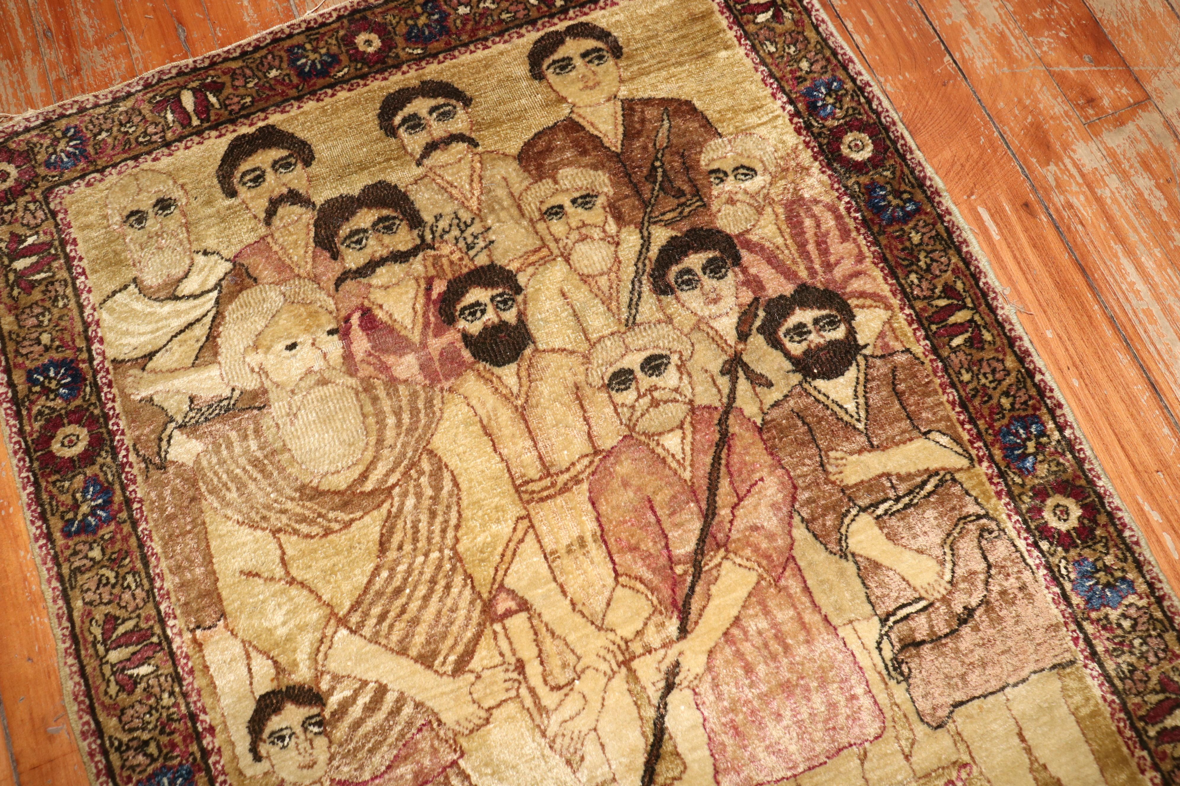 Collection Zabihi Tapis Biblique Antique Lavar Kerman Fin du 19ème siècle Bon état - En vente à New York, NY