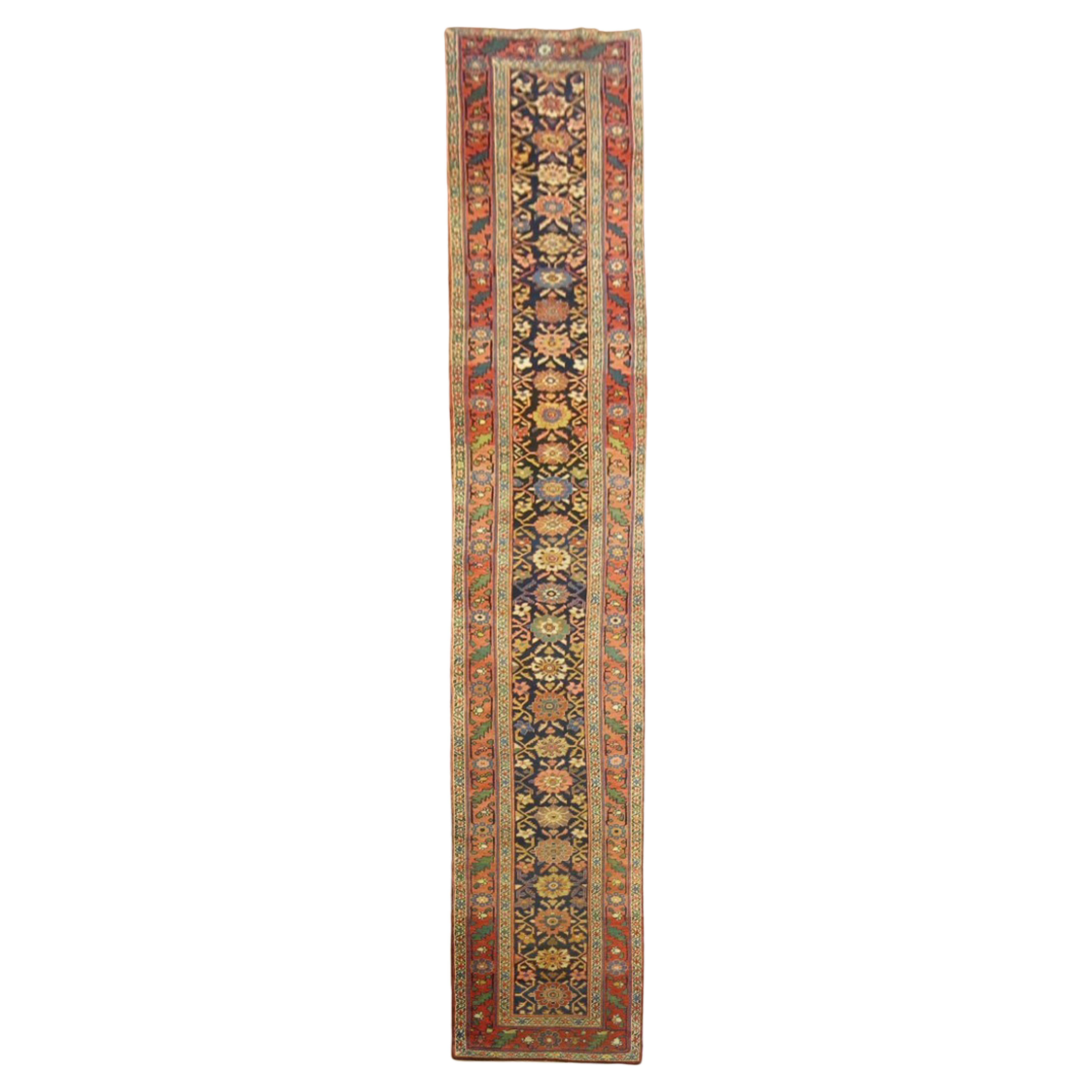 Zabihi Collection Bidjar Antique Persian Long Runner For Sale