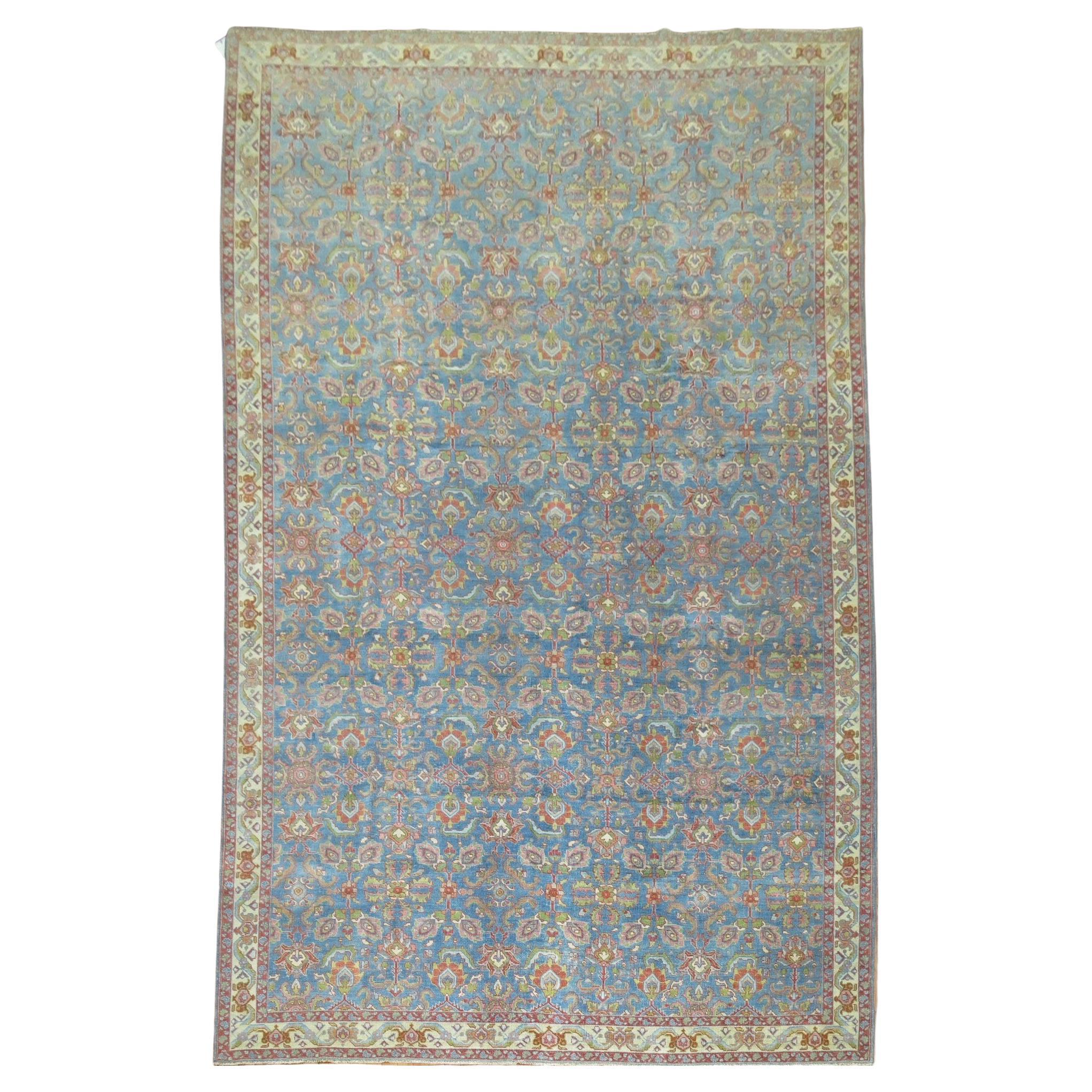 Zabihi Collection  Blue Antique Persian Mahal Rug For Sale