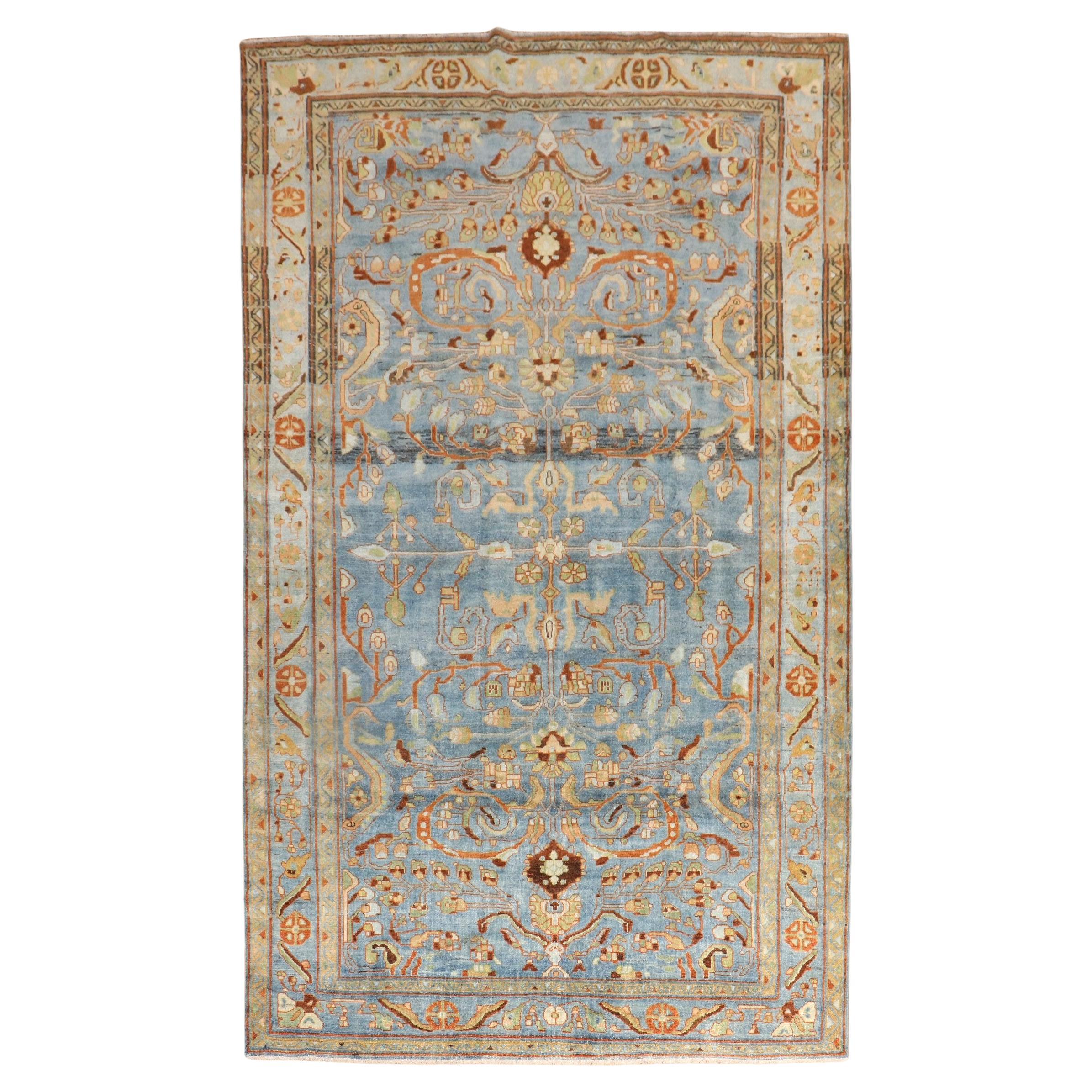 Zabihi Collection Blue Antique Persian Malayer Rug