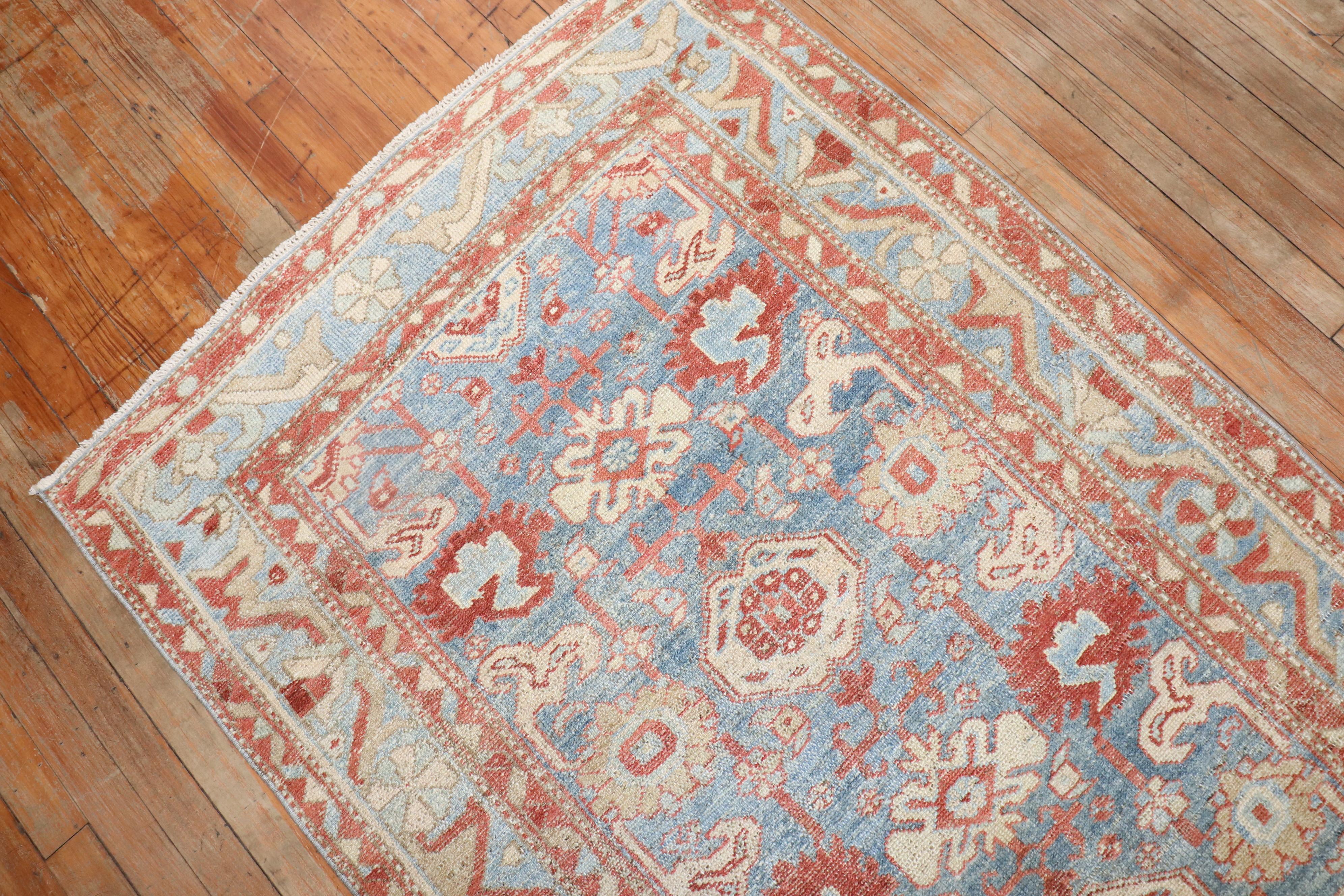 Zabihi Collection Blue Antique Persian Malayer Runner For Sale 1