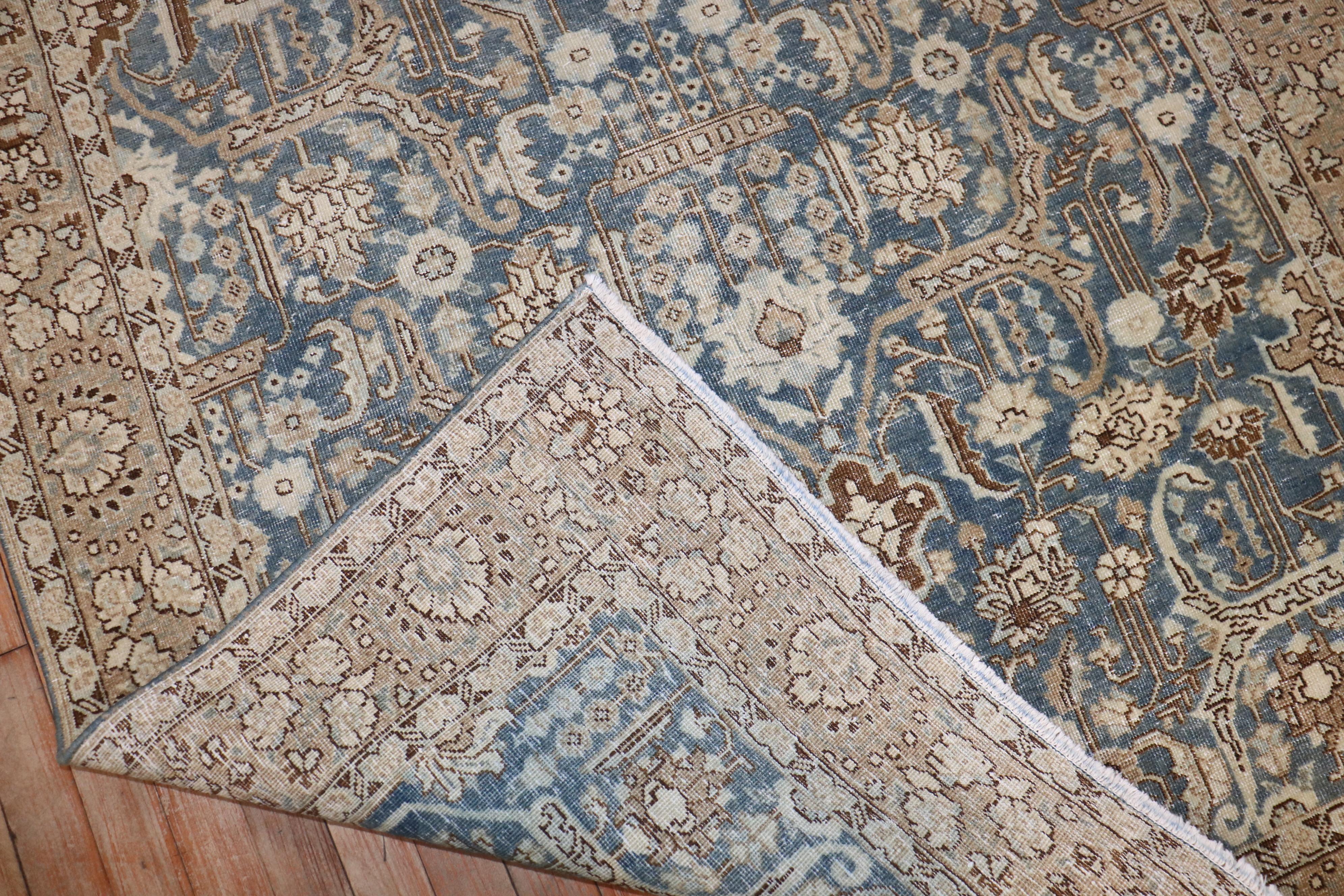 Zabihi Collection Blue Antique Persian Tabriz Rug im Zustand „Gut“ im Angebot in New York, NY
