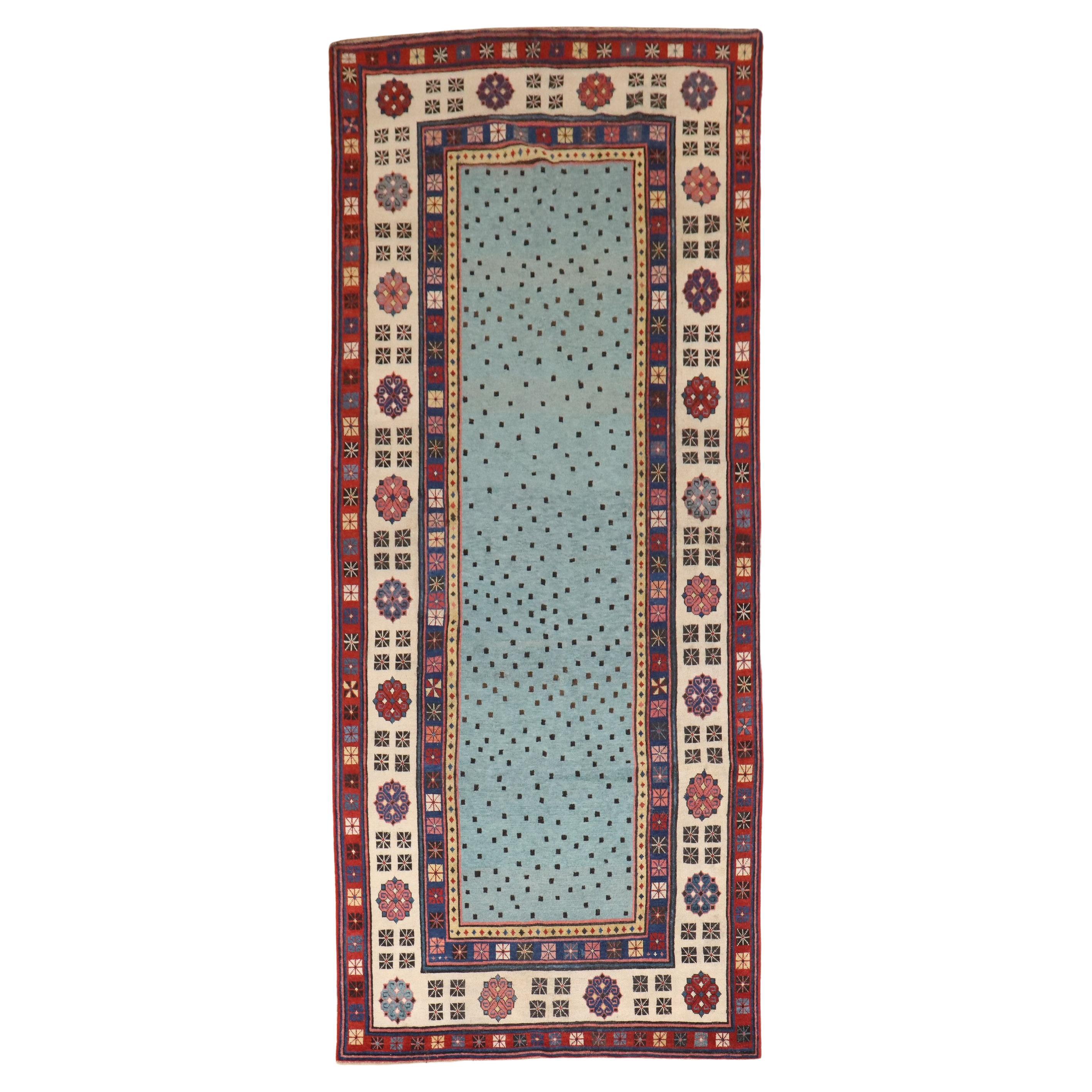 Zabihi Collection Blue Antique Talish Runner For Sale