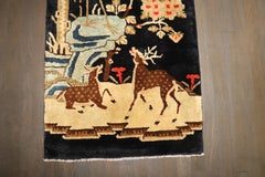 Zabihi Collection Blue Chinese Batou Animal Pictorial Rug