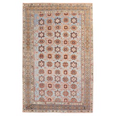 Zabihi Collection Blue Decorative Antique Persian Veramin Rug