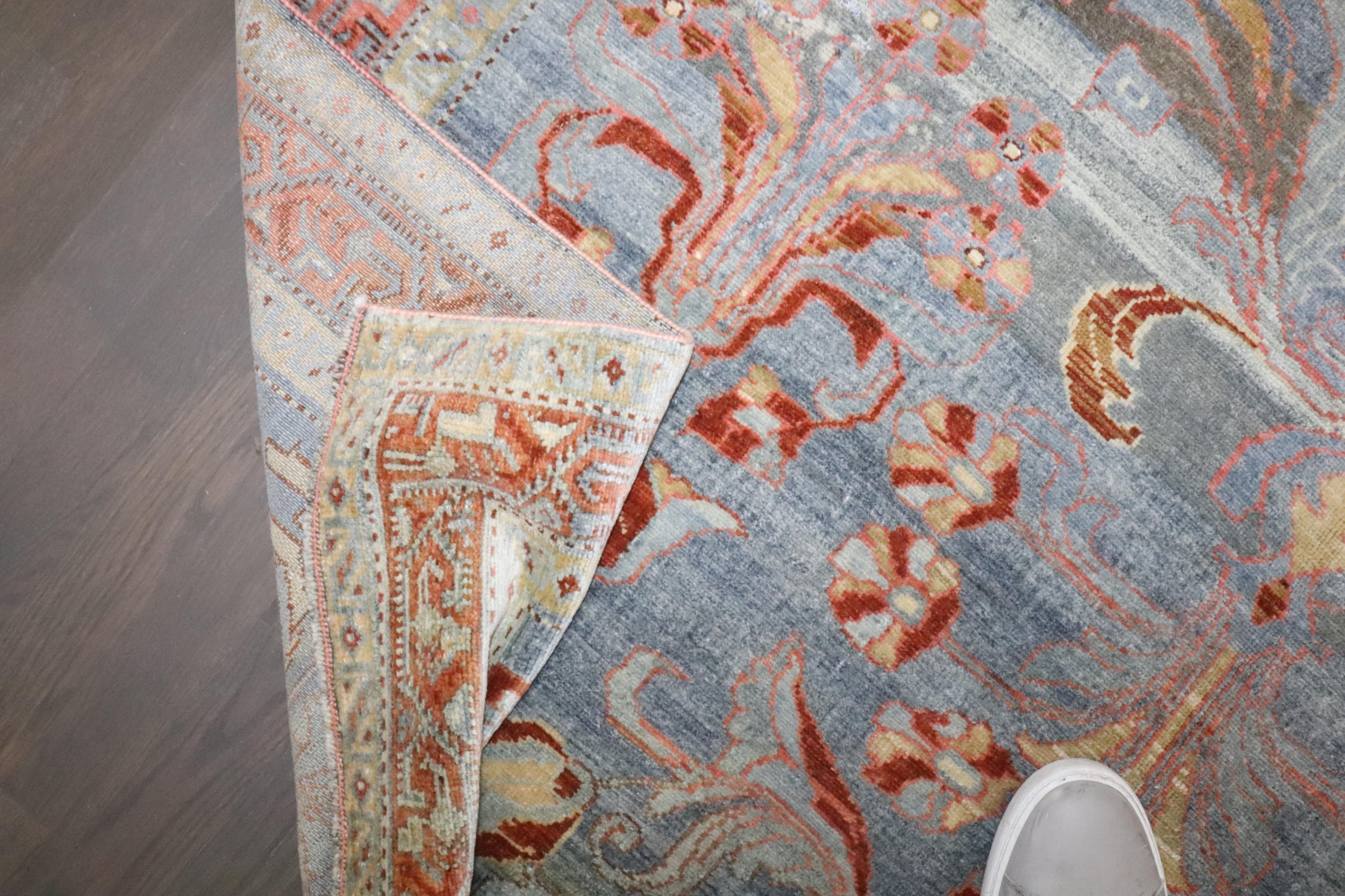 Tappeto Zabihi Collection Blu Formale Antico Persiano Malayer in vendita 1