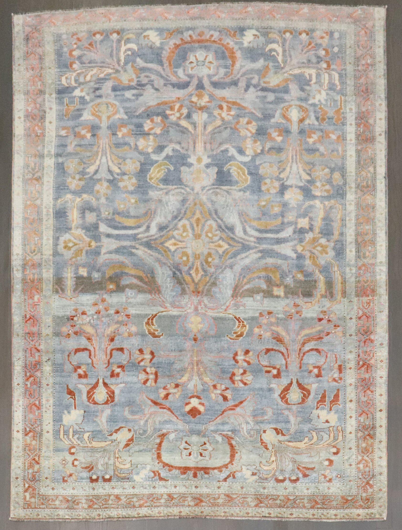 Tappeto Zabihi Collection Blu Formale Antico Persiano Malayer in vendita 2