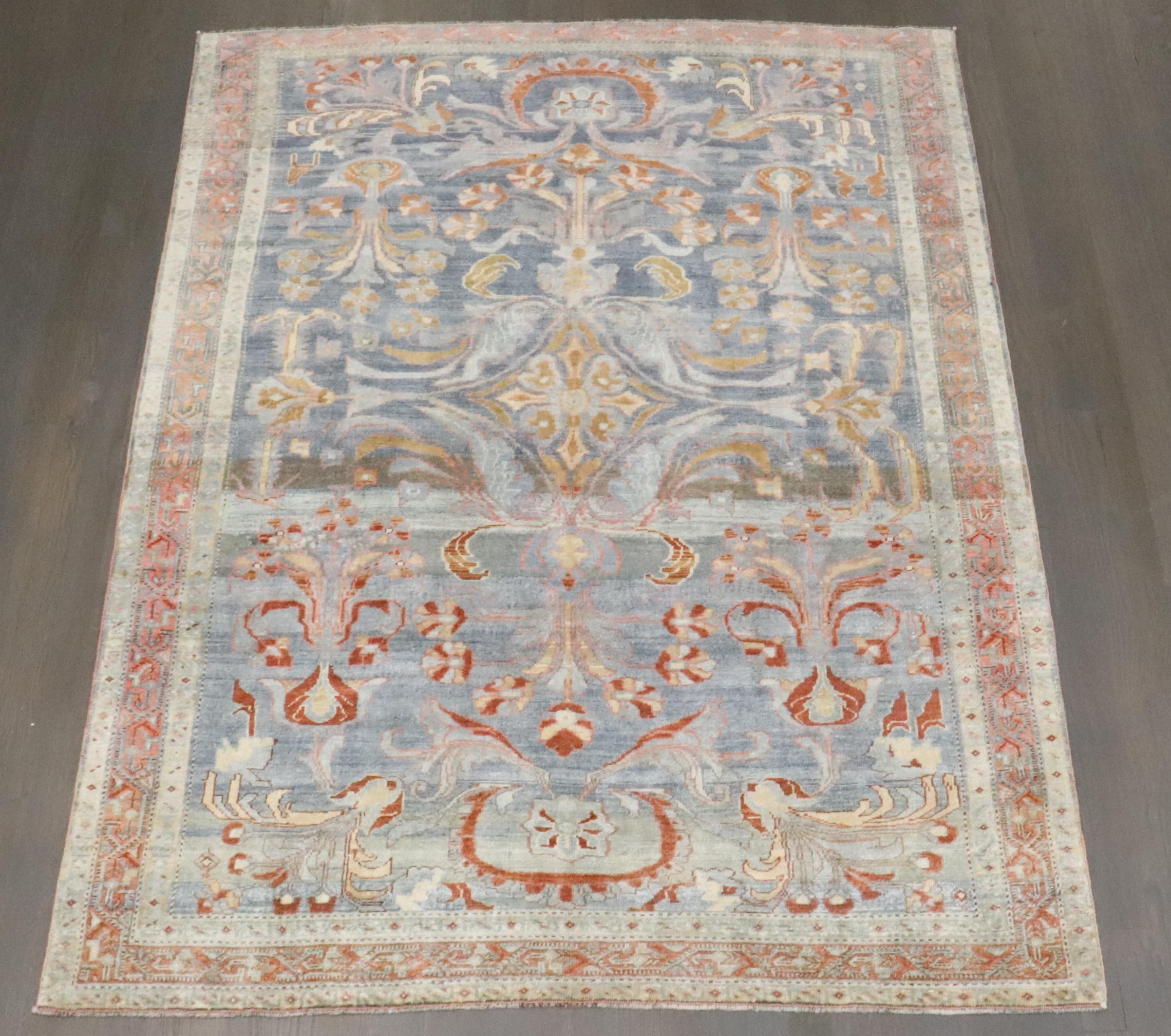 Tappeto Zabihi Collection Blu Formale Antico Persiano Malayer in vendita 3