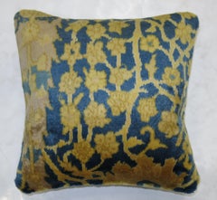 Cuscino tappeto Agra indiano blu oro Collection'S