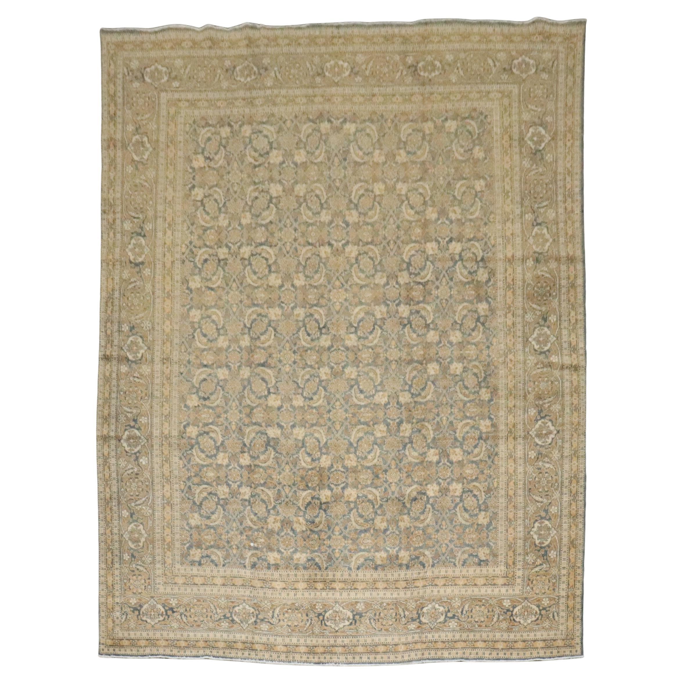 Tappeto Zabihi Collection Blu Oro Persiano Tabriz Dimensione Camera