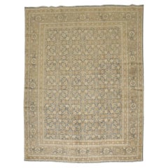 Zabihi Collection Blue Gold Persian Tabriz Room Size Carpet