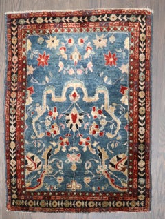 Zabihi Collection Blue Mat Size Antique Sarouk Ferehan Rug