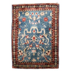 Zabihi Collection Blue Mat Size Antique Sarouk Ferehan Rug