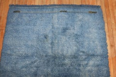 Zabihi Collection Blue Minimalist Vintage Turkish Tulu Carpet